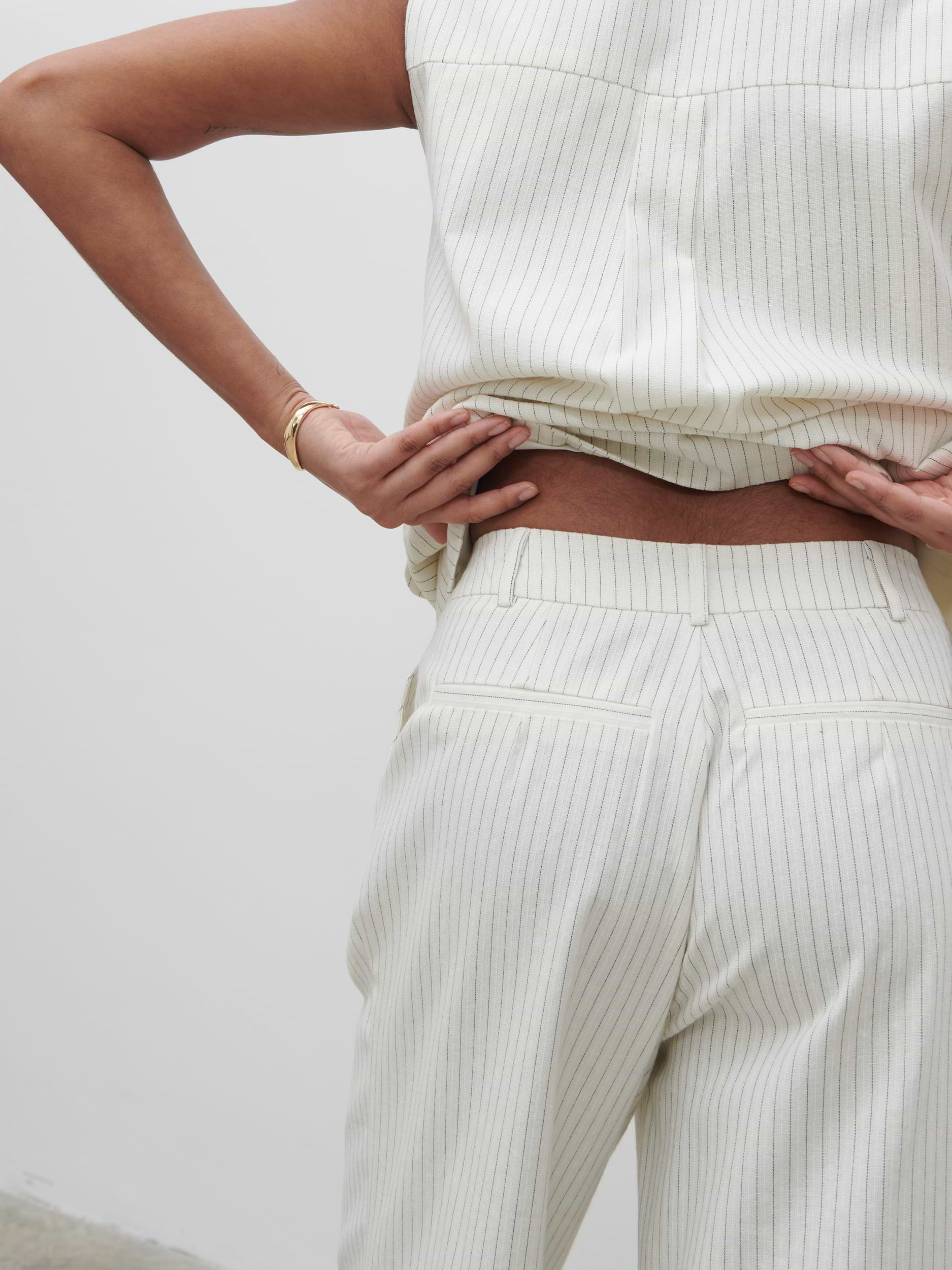 Harlee Straight Leg Trousers - Pinstripe
