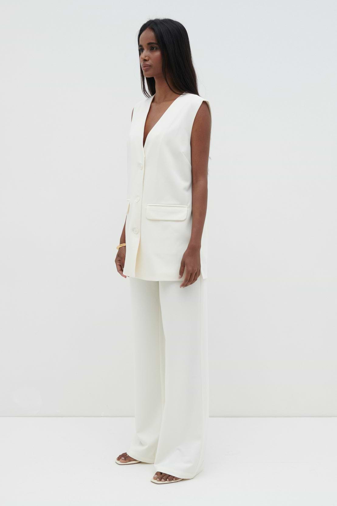 Harlee Sleeveless Waistcoat - Cream