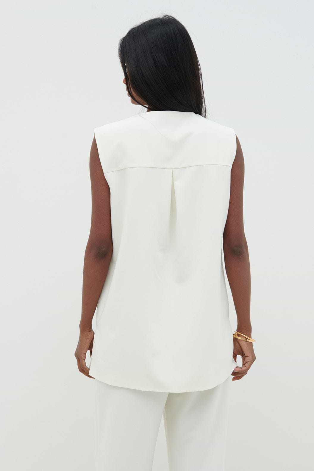 Harlee Sleeveless Waistcoat - Cream