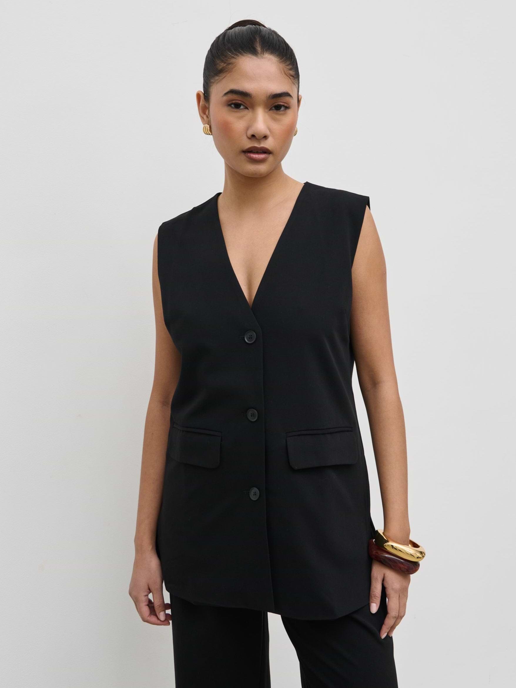 Harlee Sleeveless Waistcoat - Black