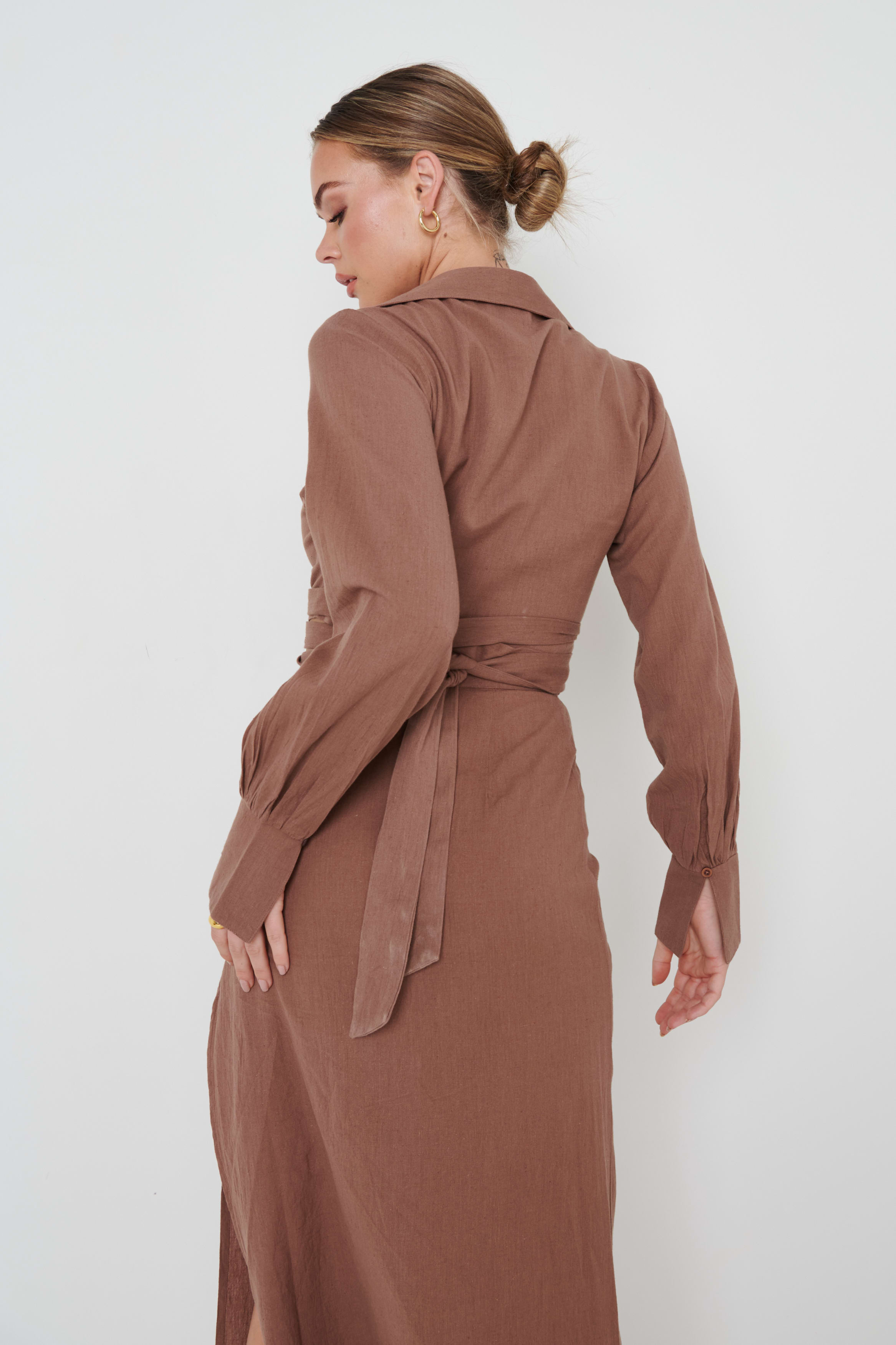 Harrie Tie Blouse - Brown