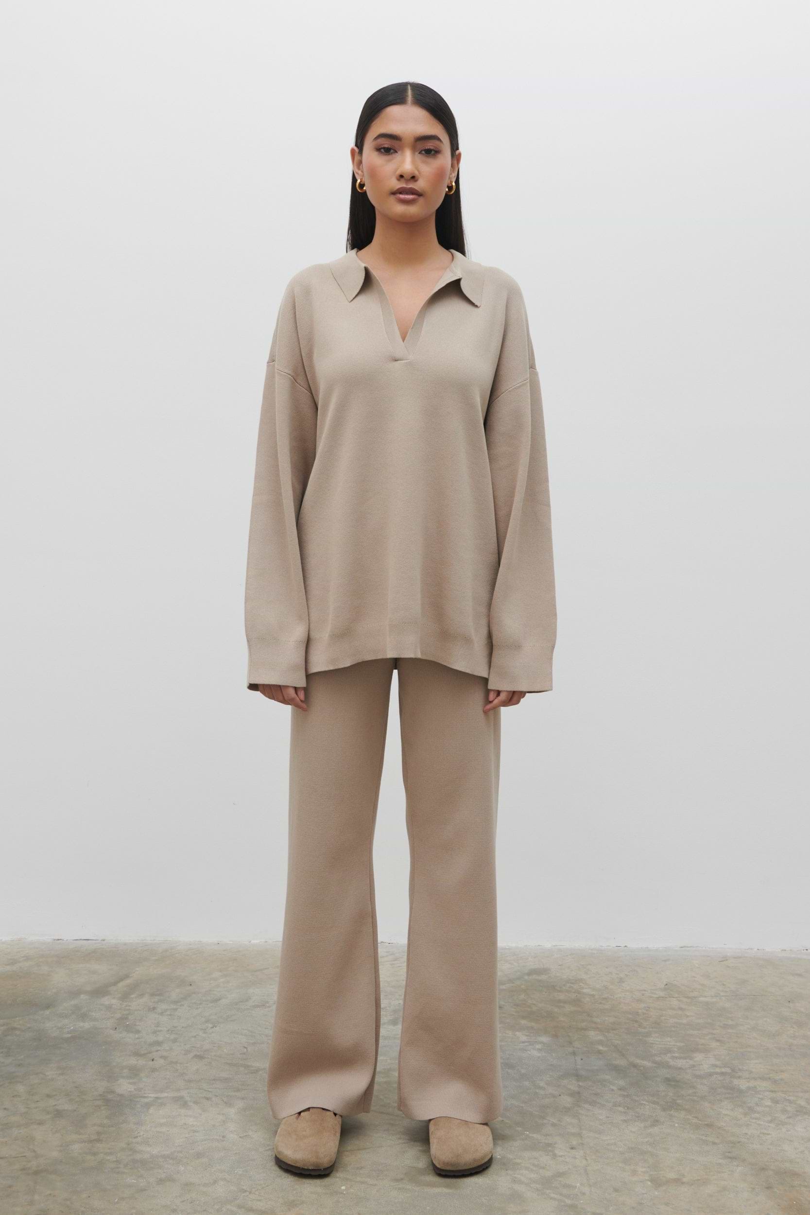 Hayden Oversized Knit Jumper - Beige