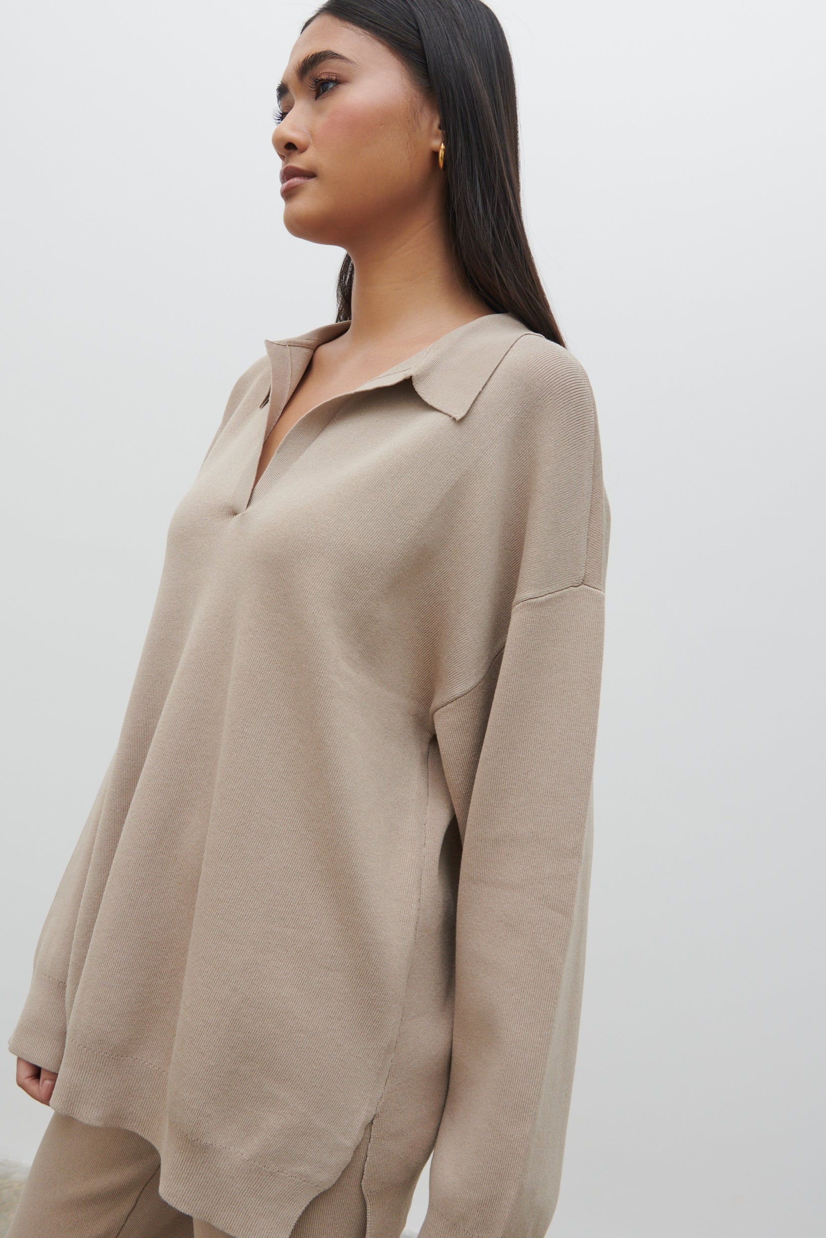 Hayden Oversized Knit Jumper - Beige