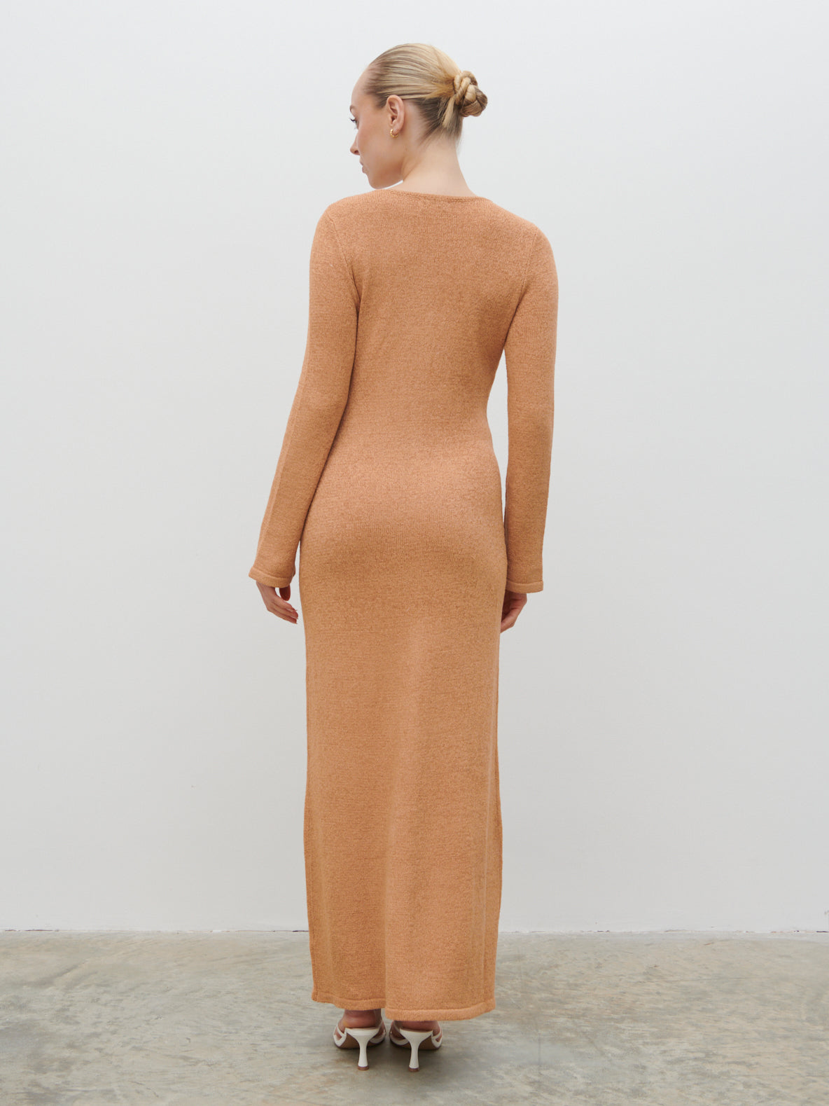 Hazel Knit Maxi Dress - Tan Blush