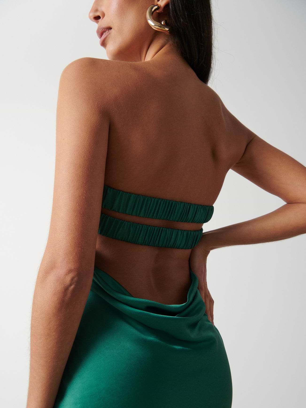 Heather Bandeau Dress - Emerald Green