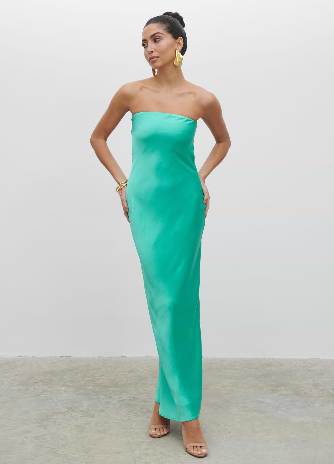 Heather Bandeau Maxi Dress - Jade Green