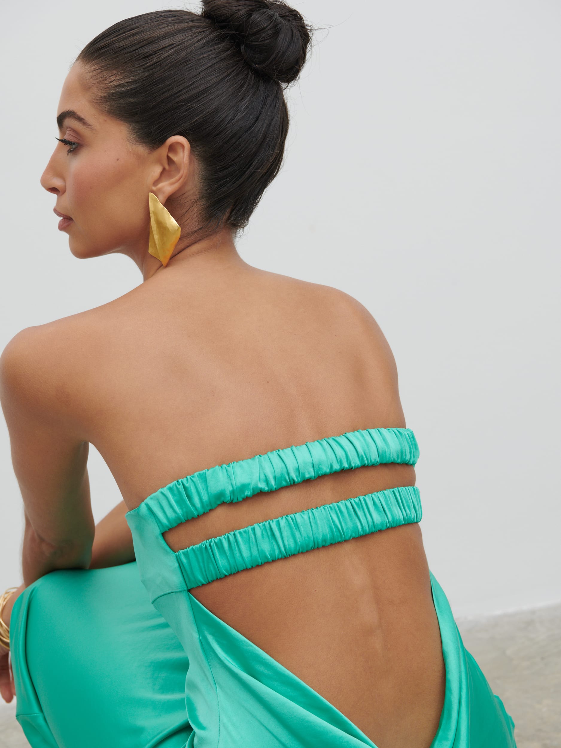 Heather Bandeau Maxi Dress - Jade Green