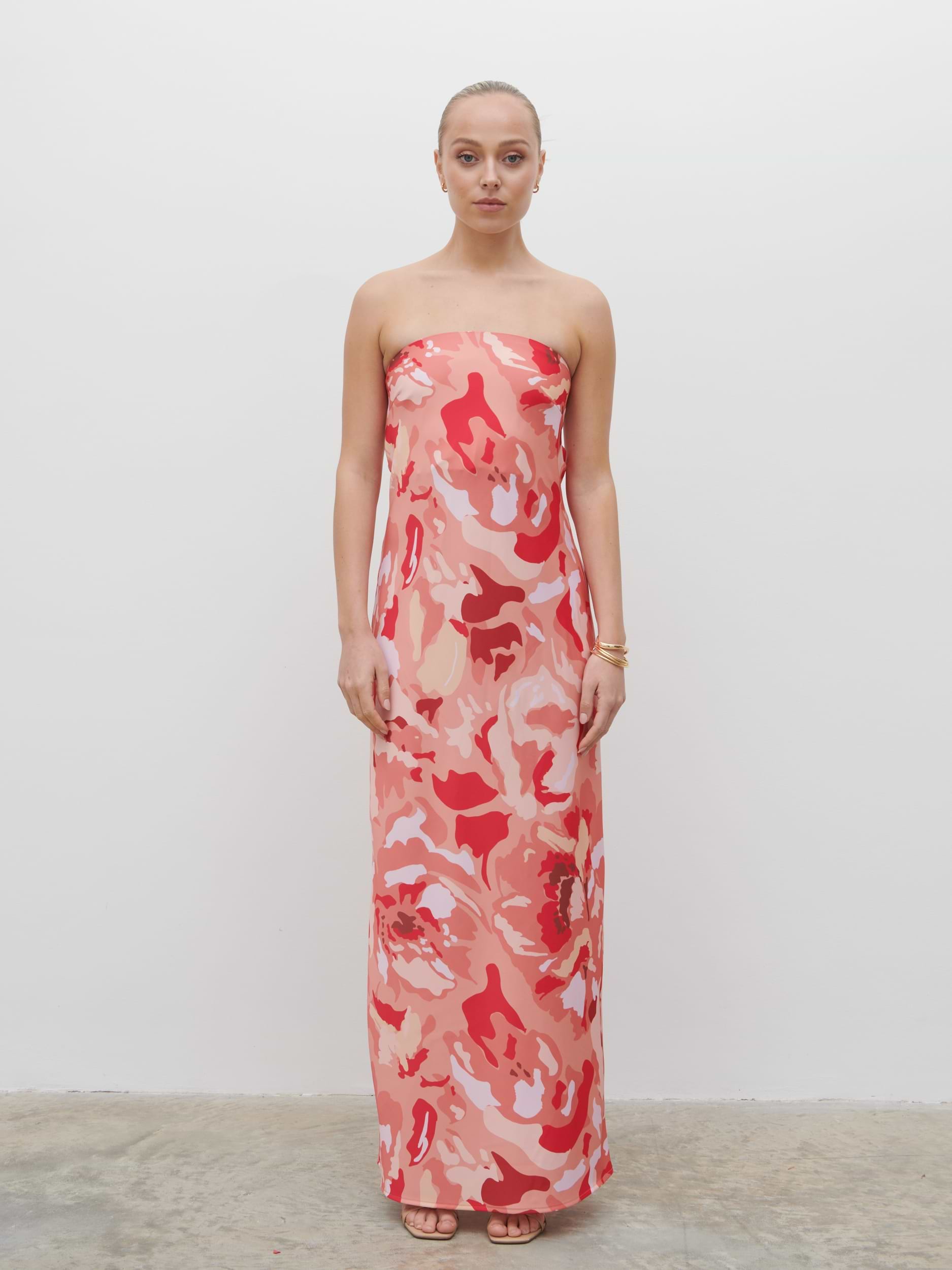 Heather Bandeau Maxi Dress - Abstract Multi Floral