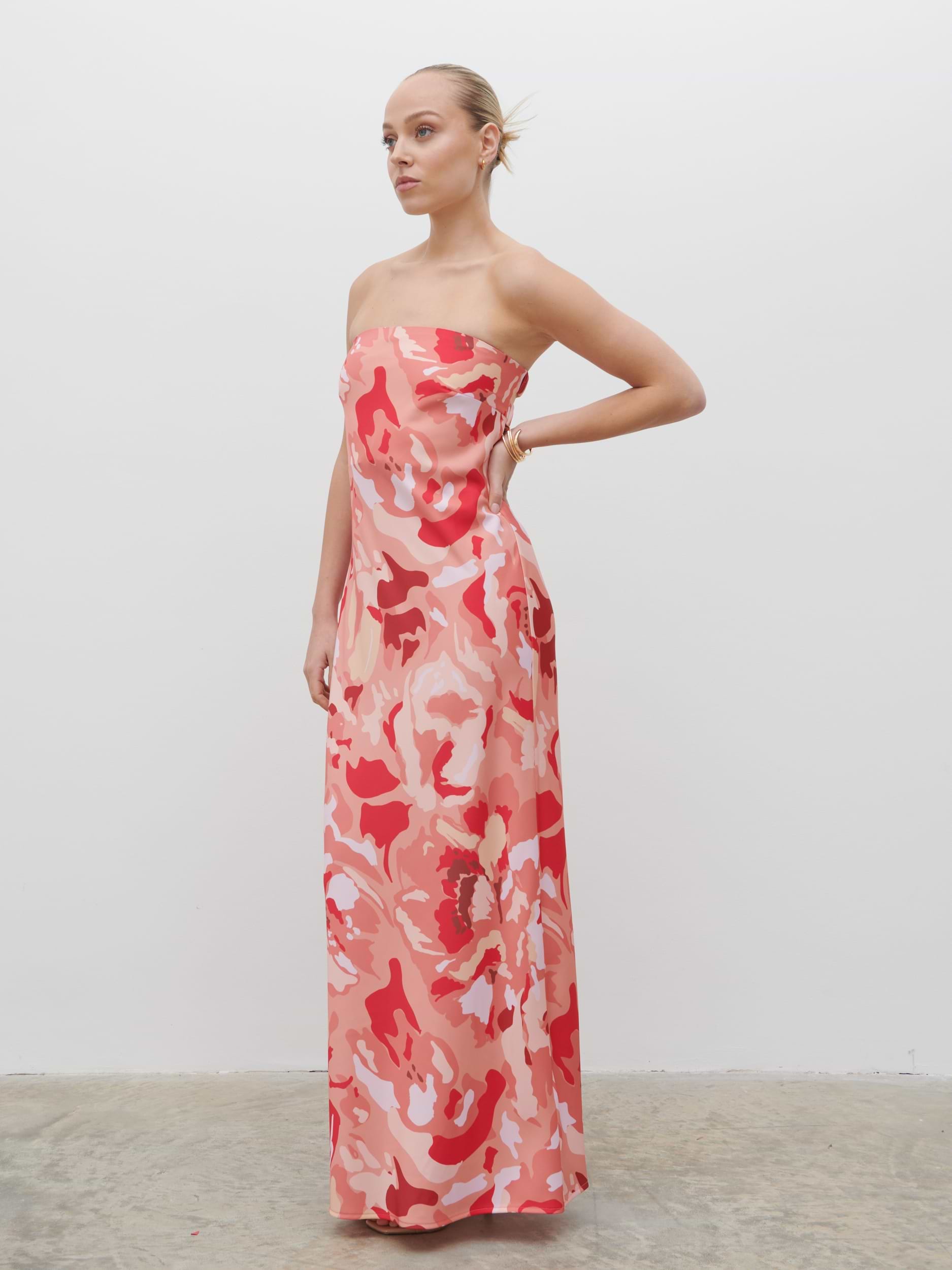 Heather Bandeau Maxi Dress - Abstract Multi Floral