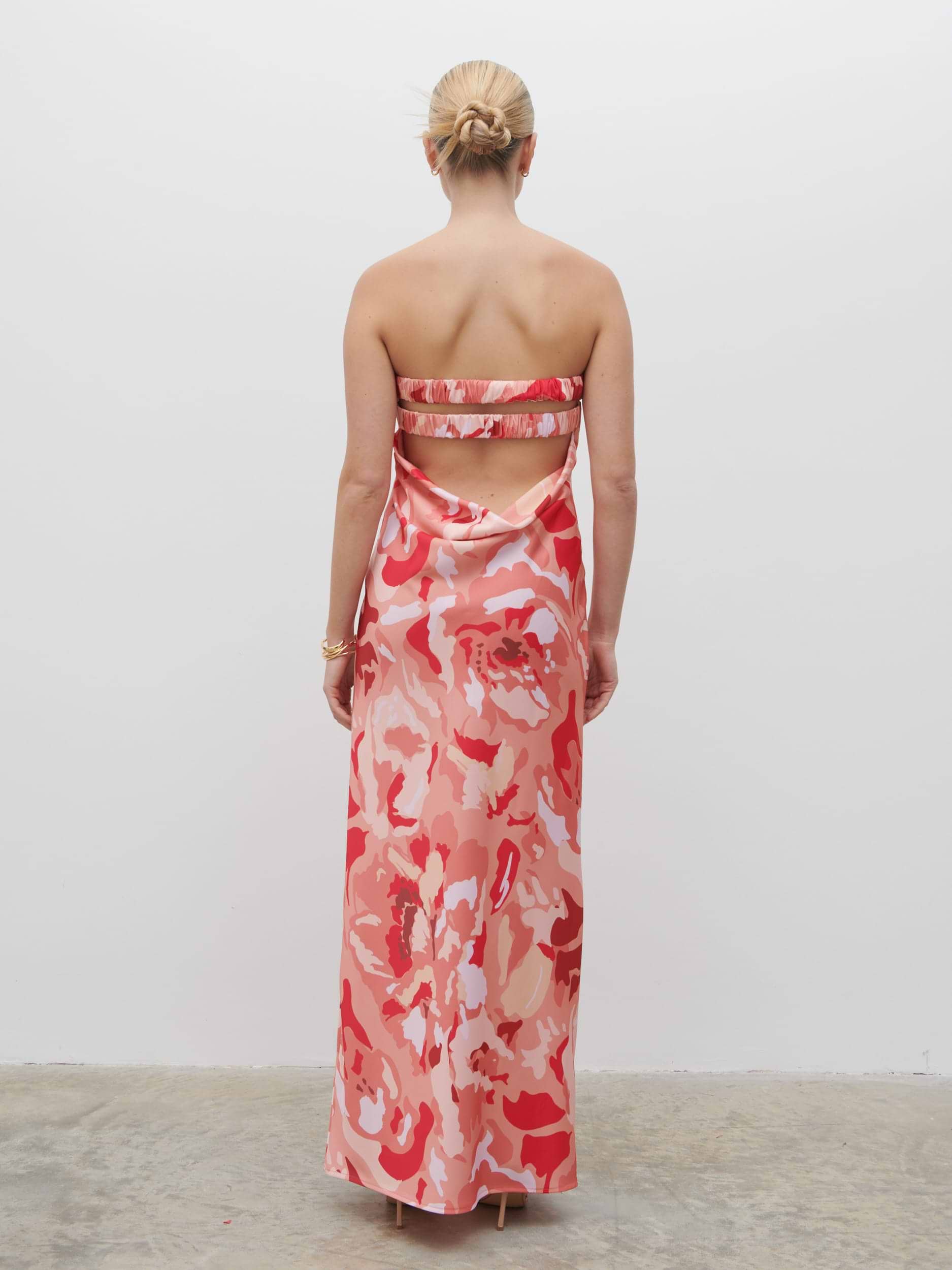 Heather Bandeau Maxi Dress - Abstract Multi Floral