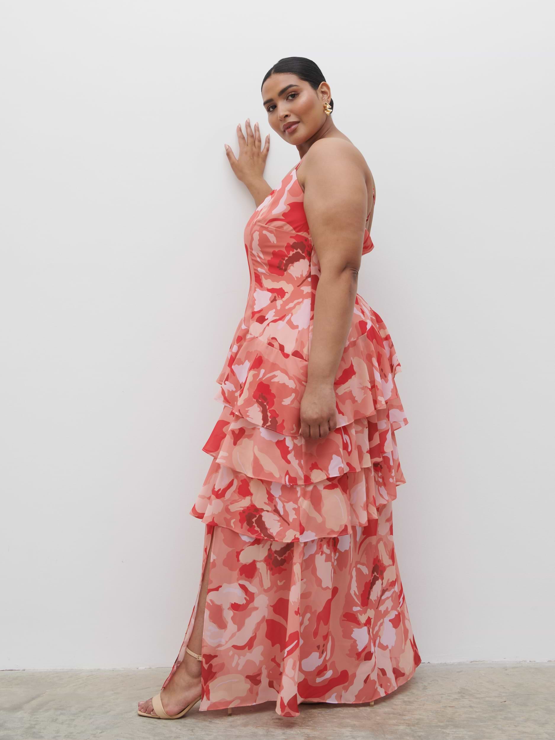 Hettie Maxi Dress Curve - Abstract Multi Floral