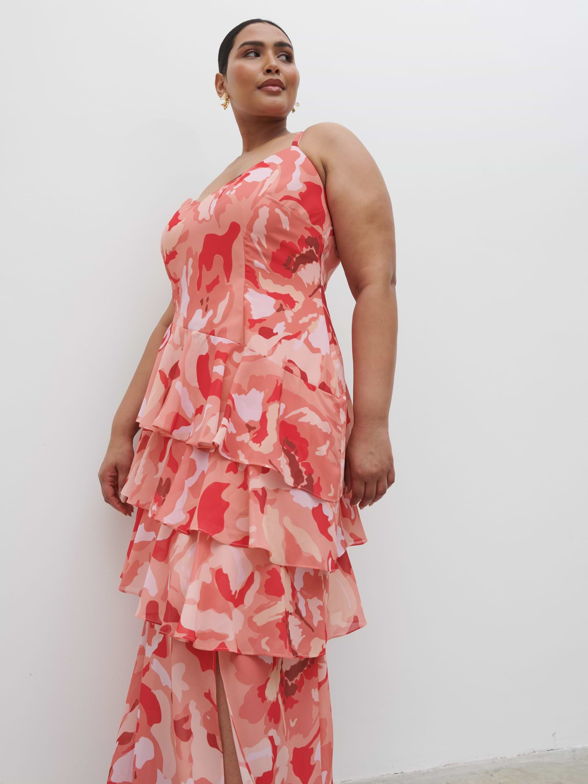 Hettie Maxi Dress Curve - Abstract Multi Floral