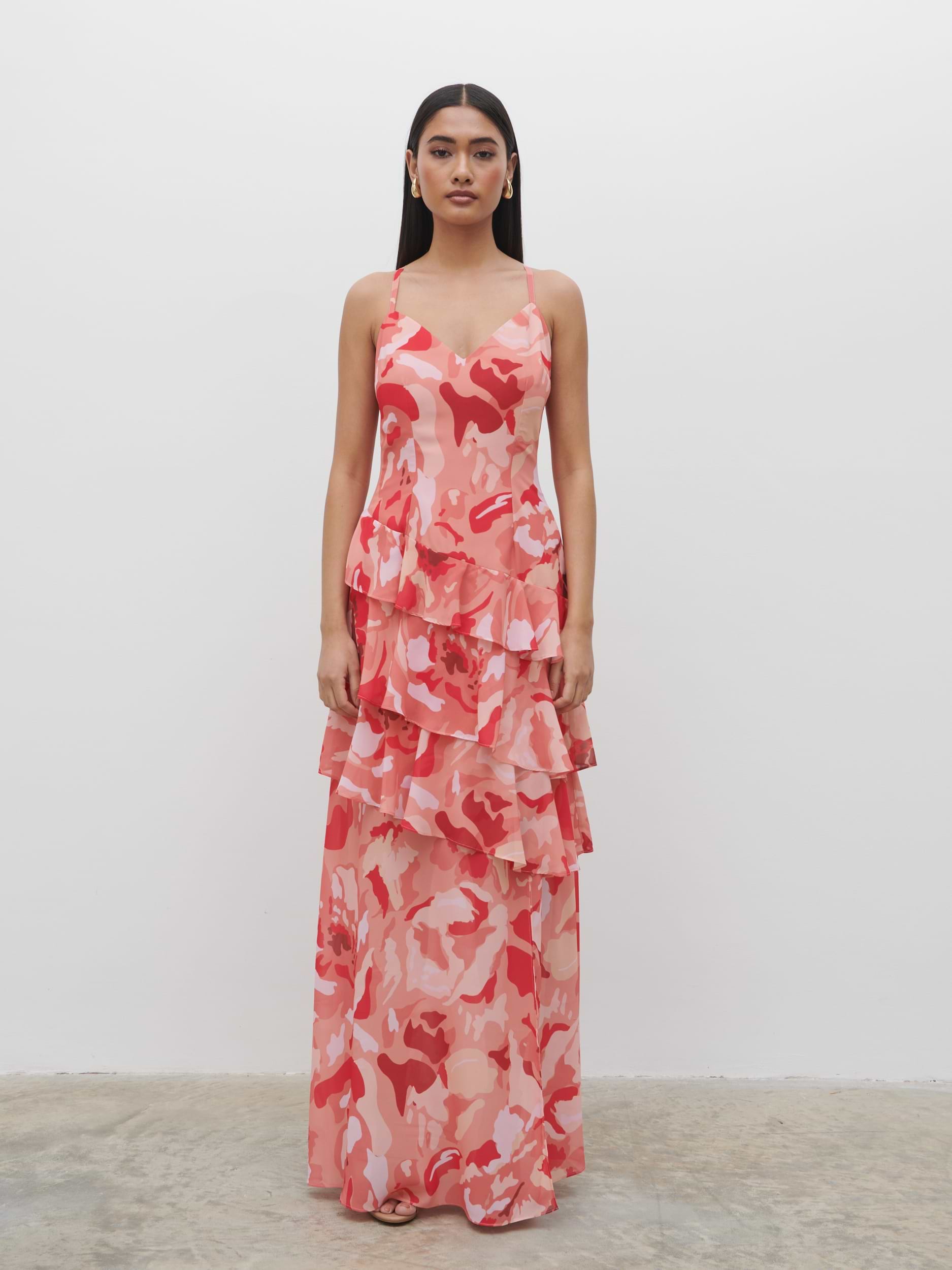 Hettie Maxi Dress - Abstract Multi Floral