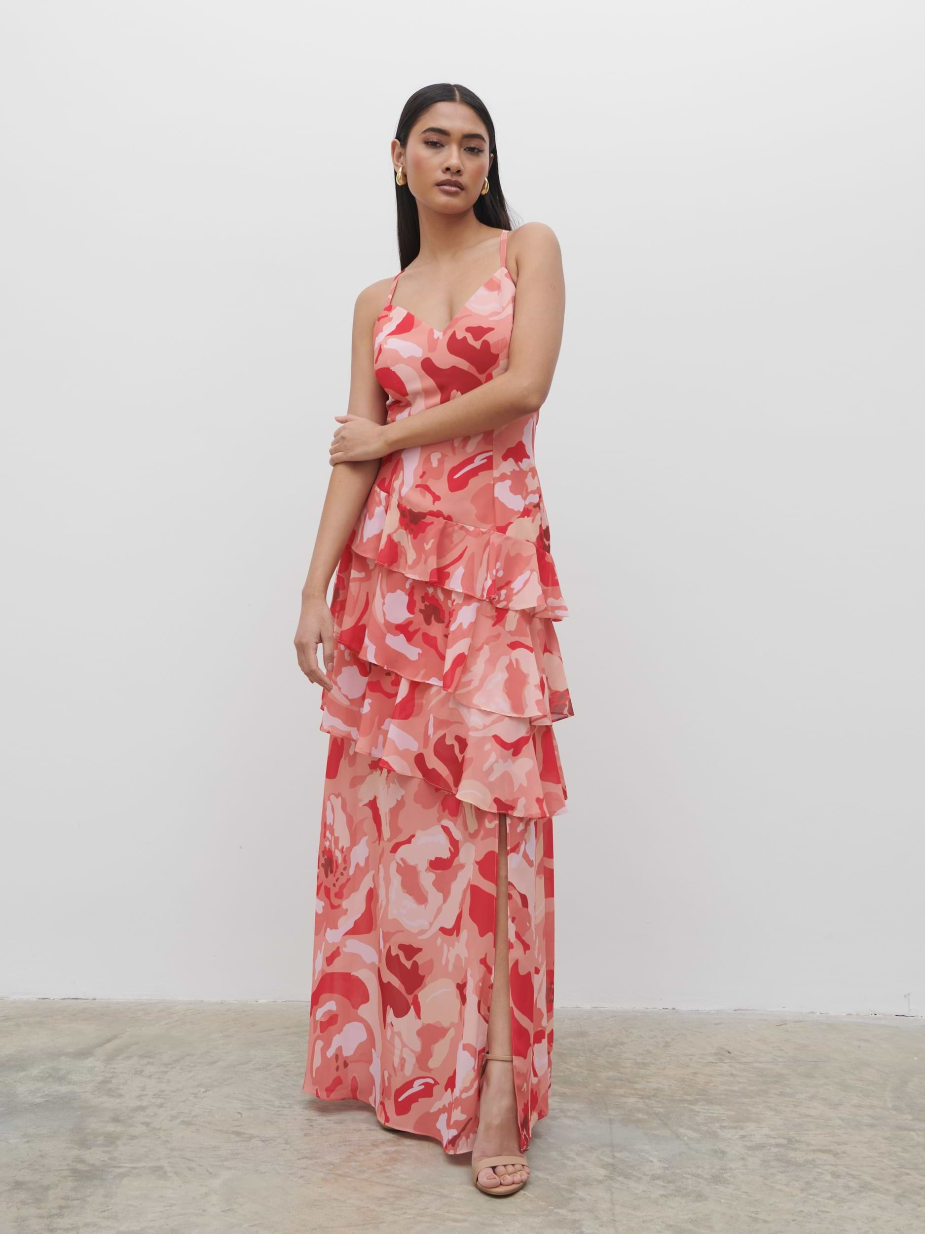 Hettie Maxi Dress - Abstract Multi Floral