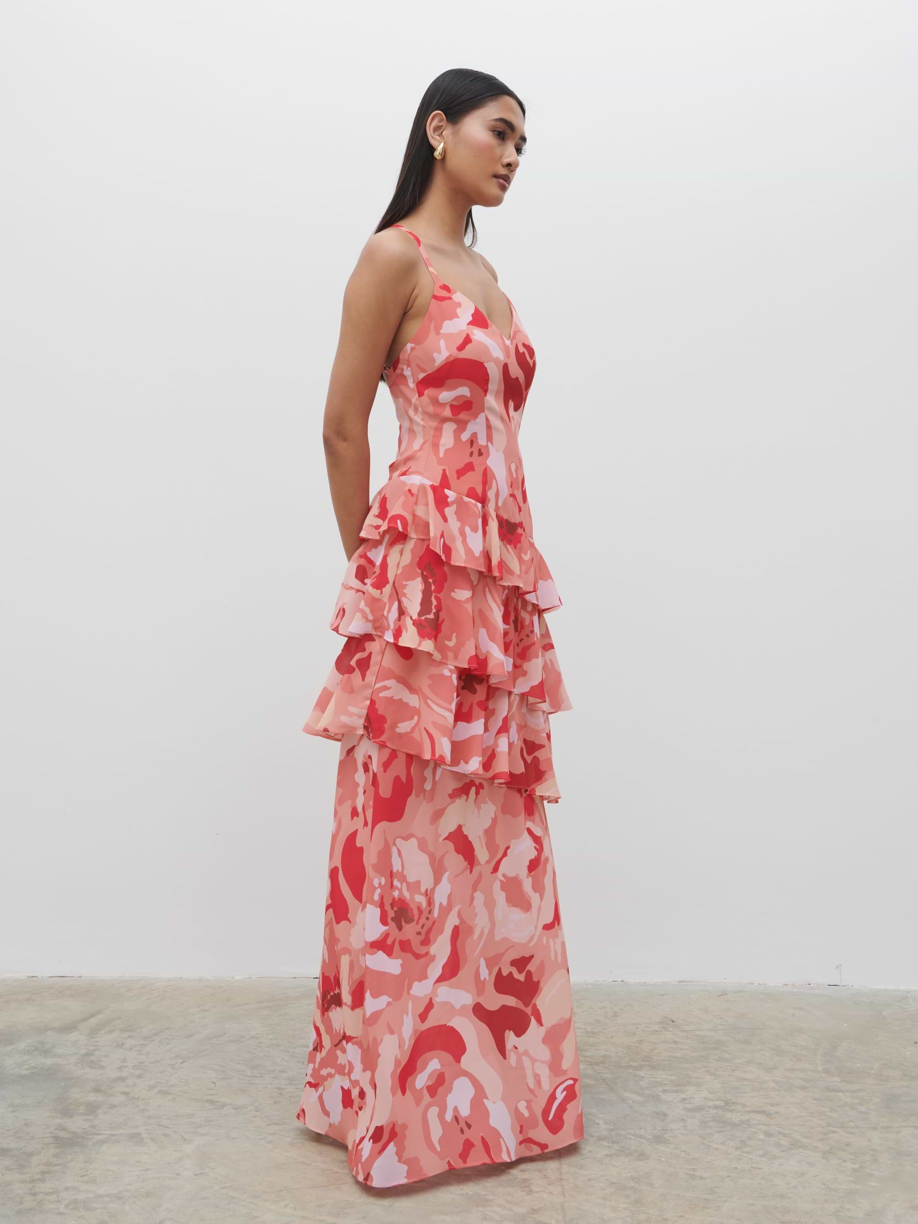 Hettie Maxi Dress - Abstract Multi Floral