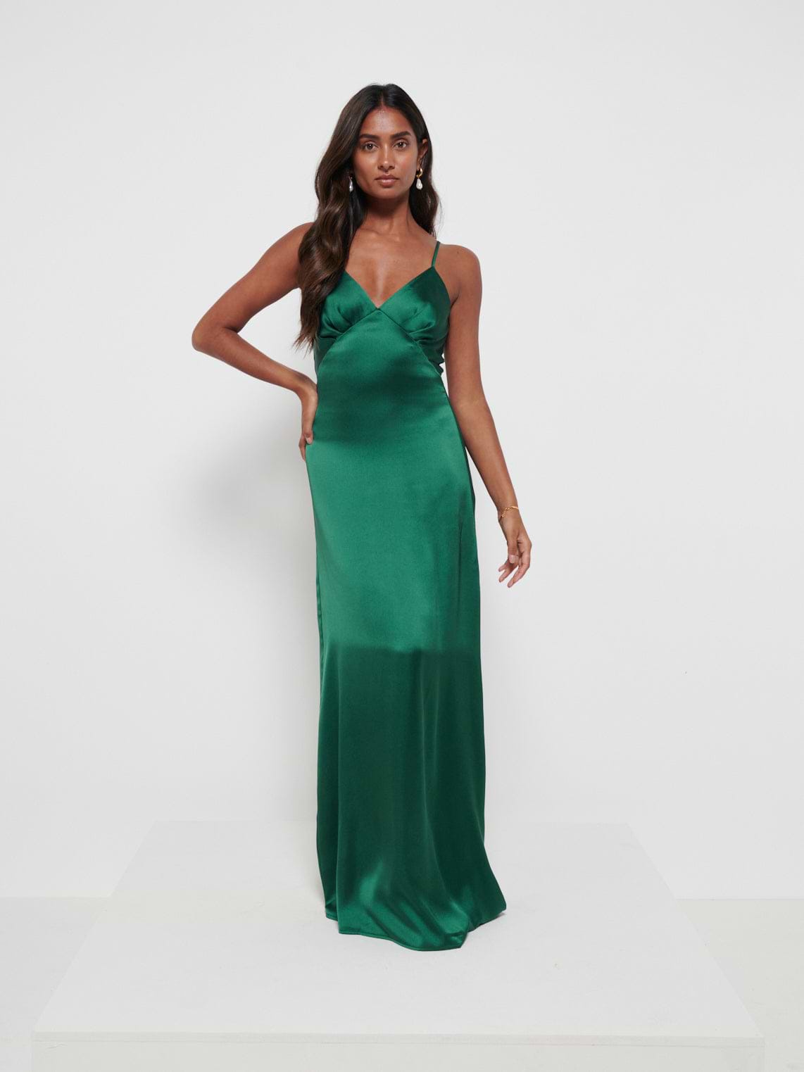 Ines Recycled Maxi Bridesmaids Dress - Matte Emerald