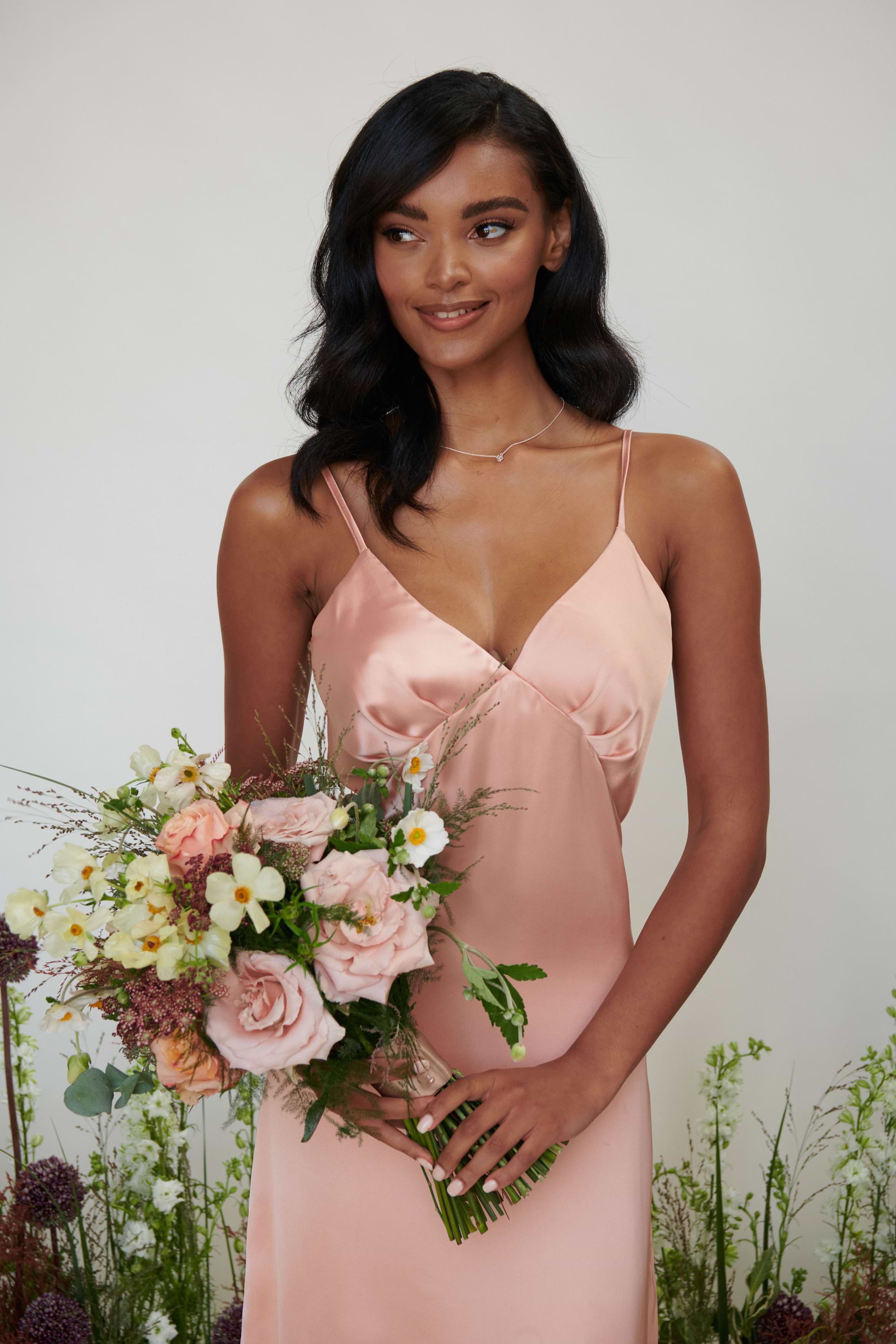 Ines Recycled Maxi Bridesmaids Dress - Matte True Blush