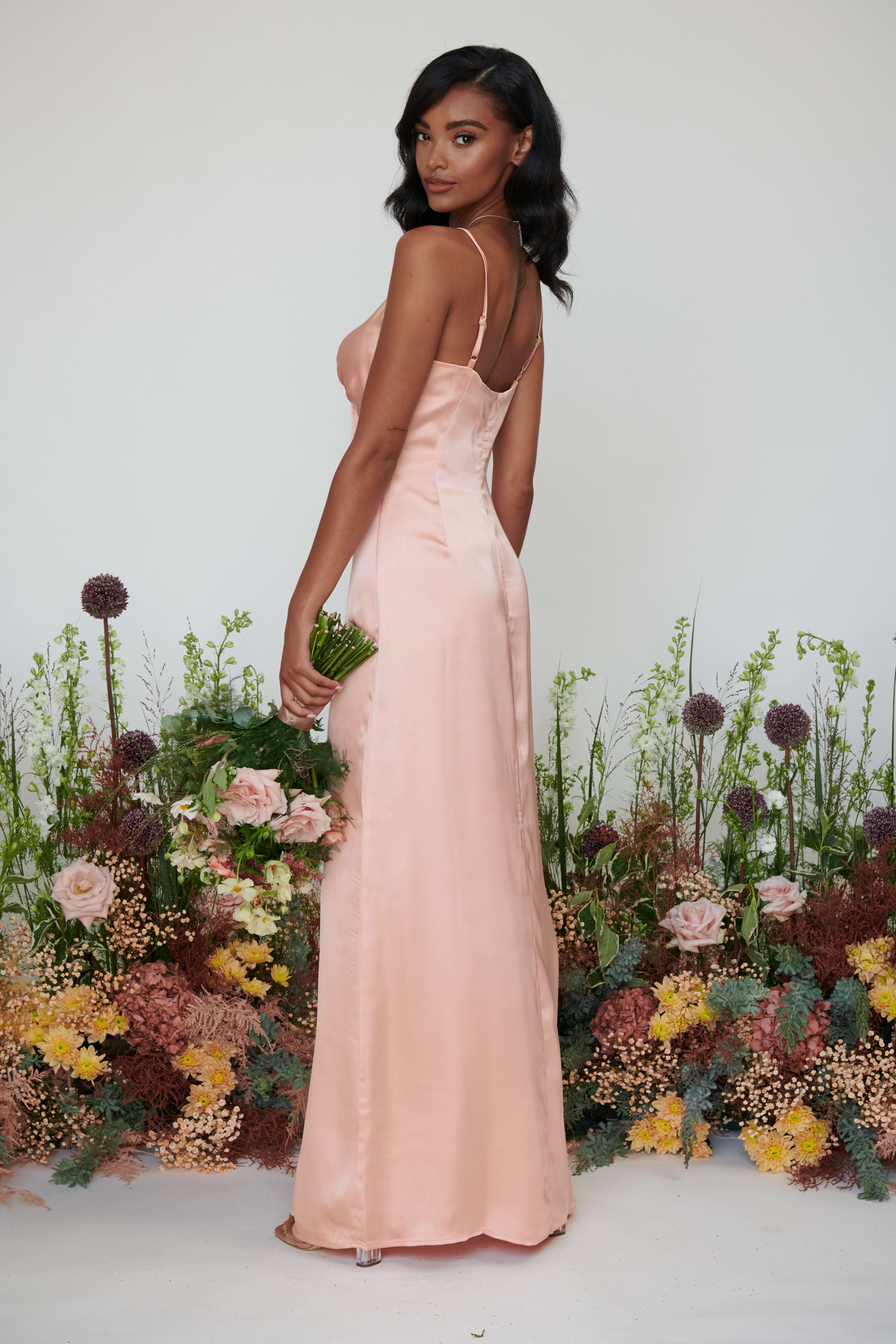 Ines Recycled Maxi Bridesmaids Dress - Matte True Blush