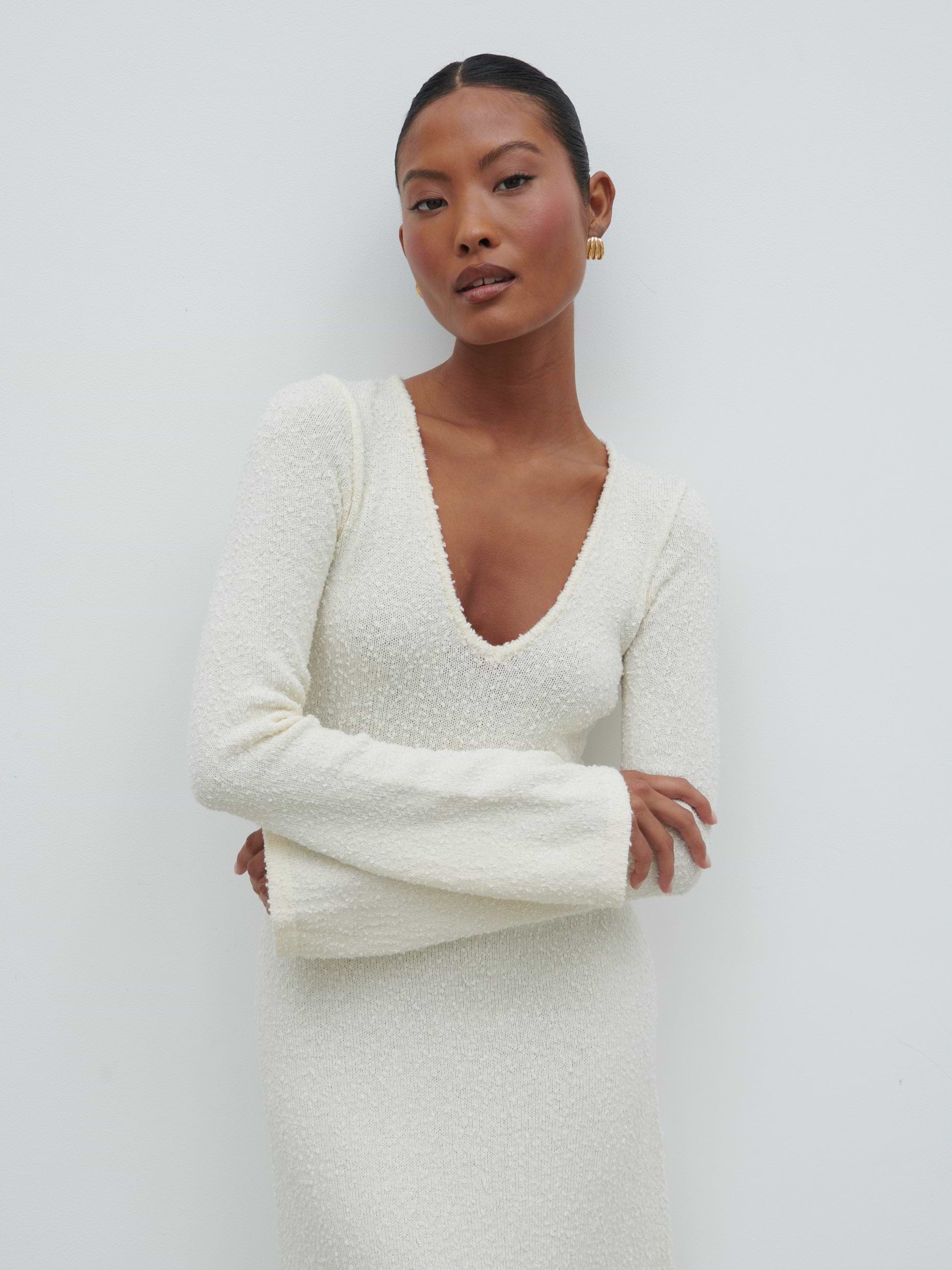 Ivy Boucle Knit Midaxi Dress - Cream