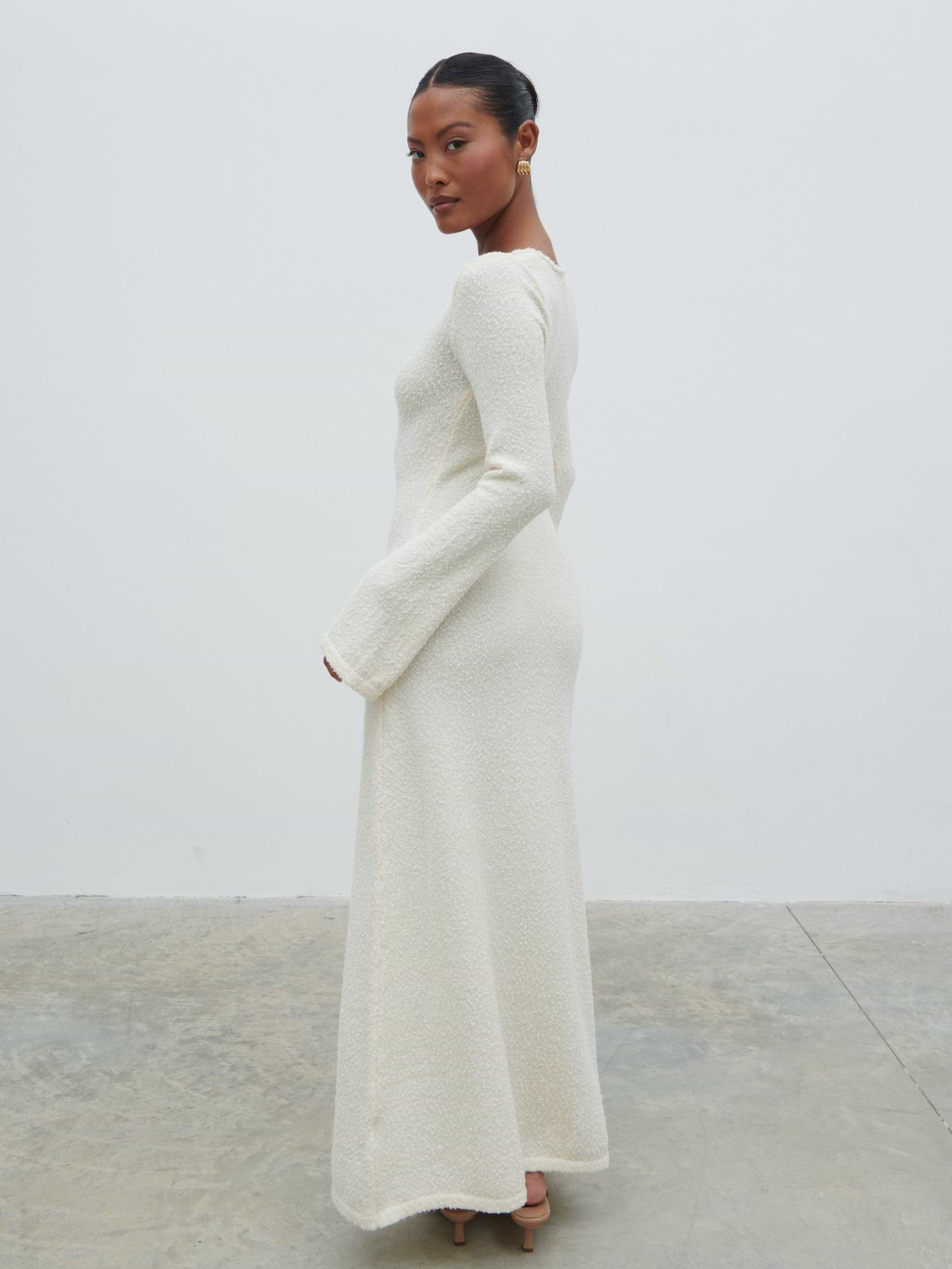 Ivy Boucle Knit Midaxi Dress - Cream