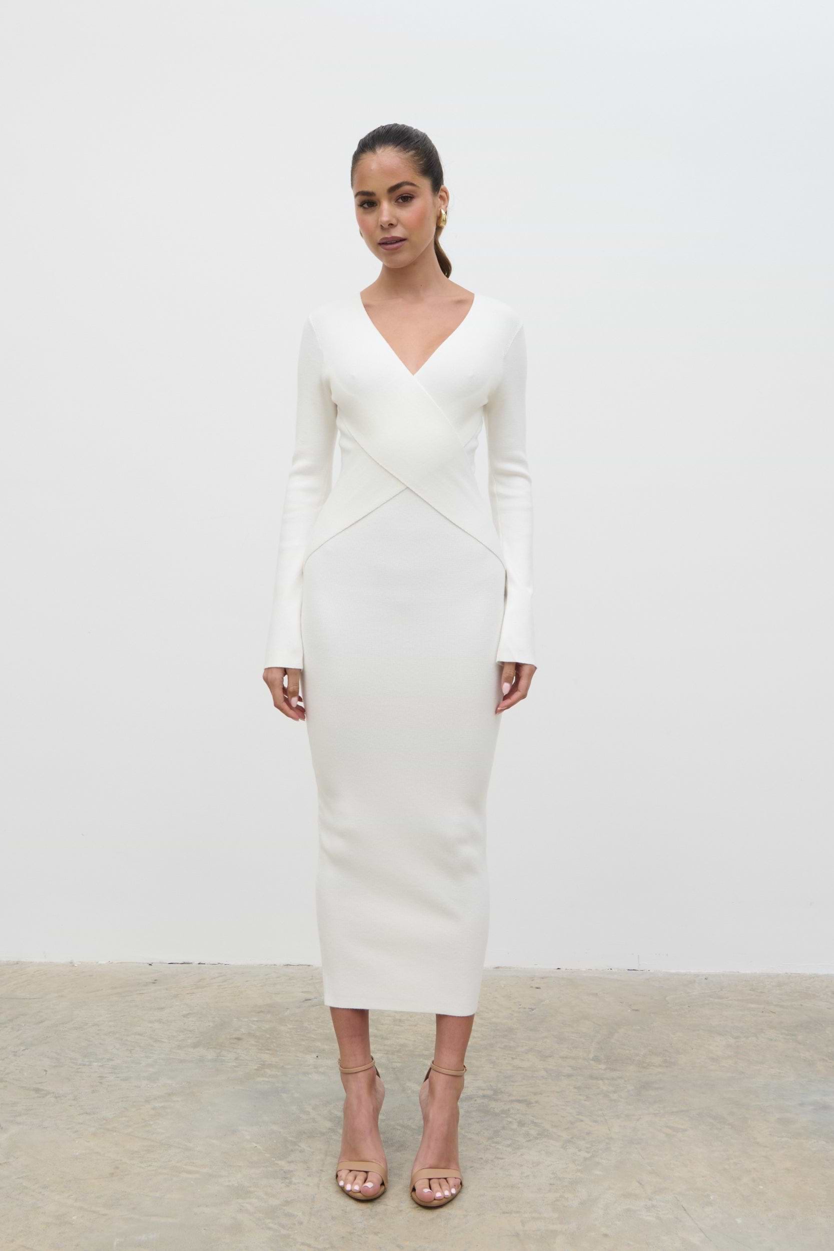 Jacklin Wrap Midaxi Dress - Cream