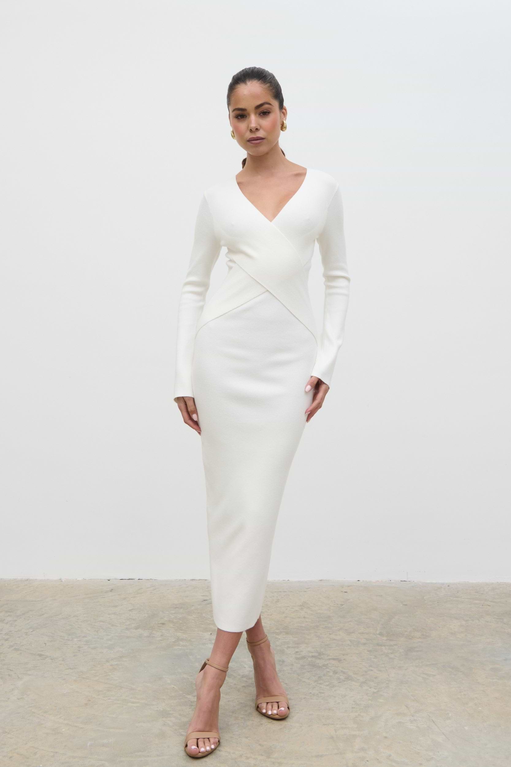 Jacklin Wrap Midaxi Dress - Cream