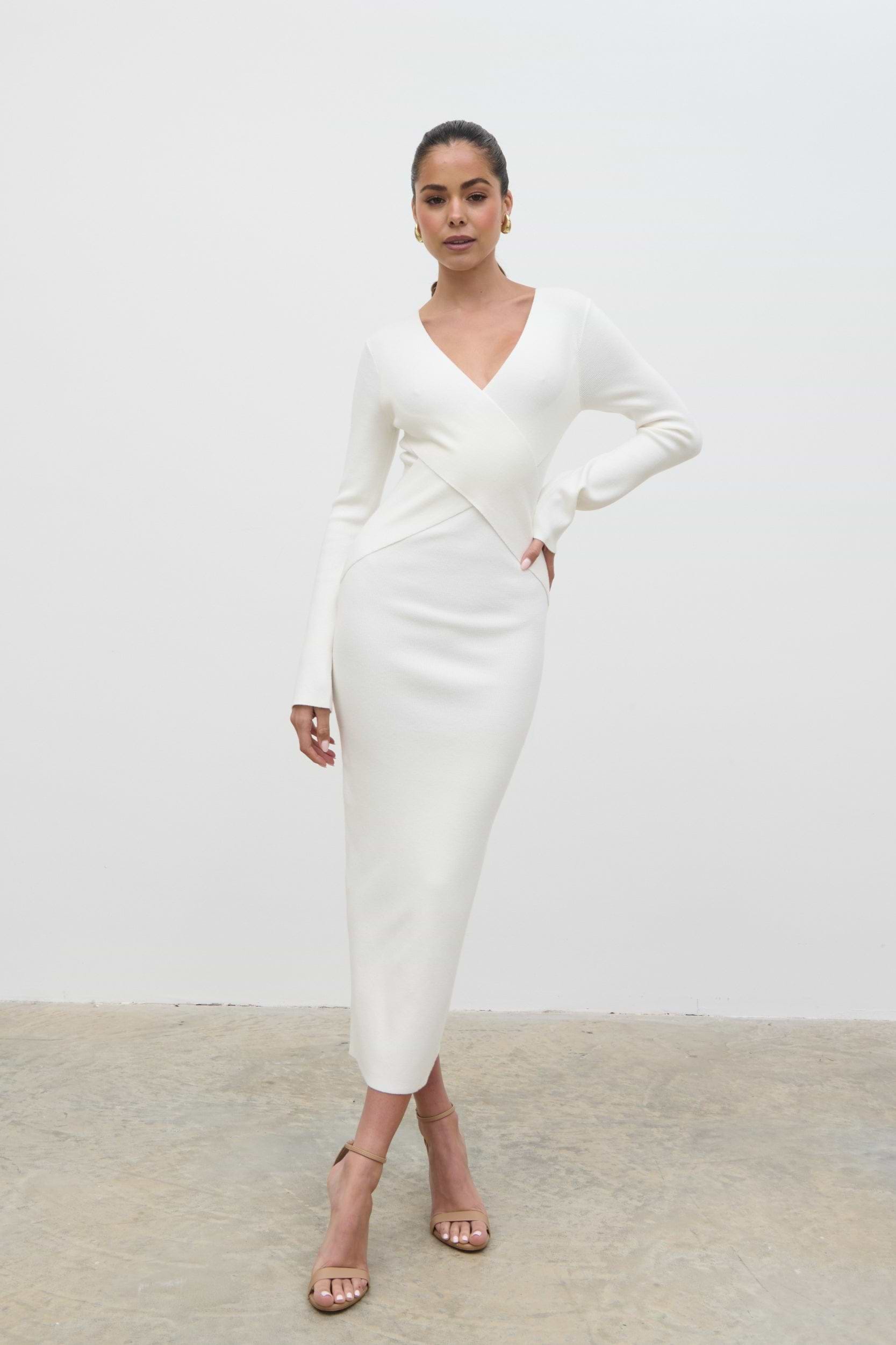 Jacklin Wrap Midaxi Dress - Cream