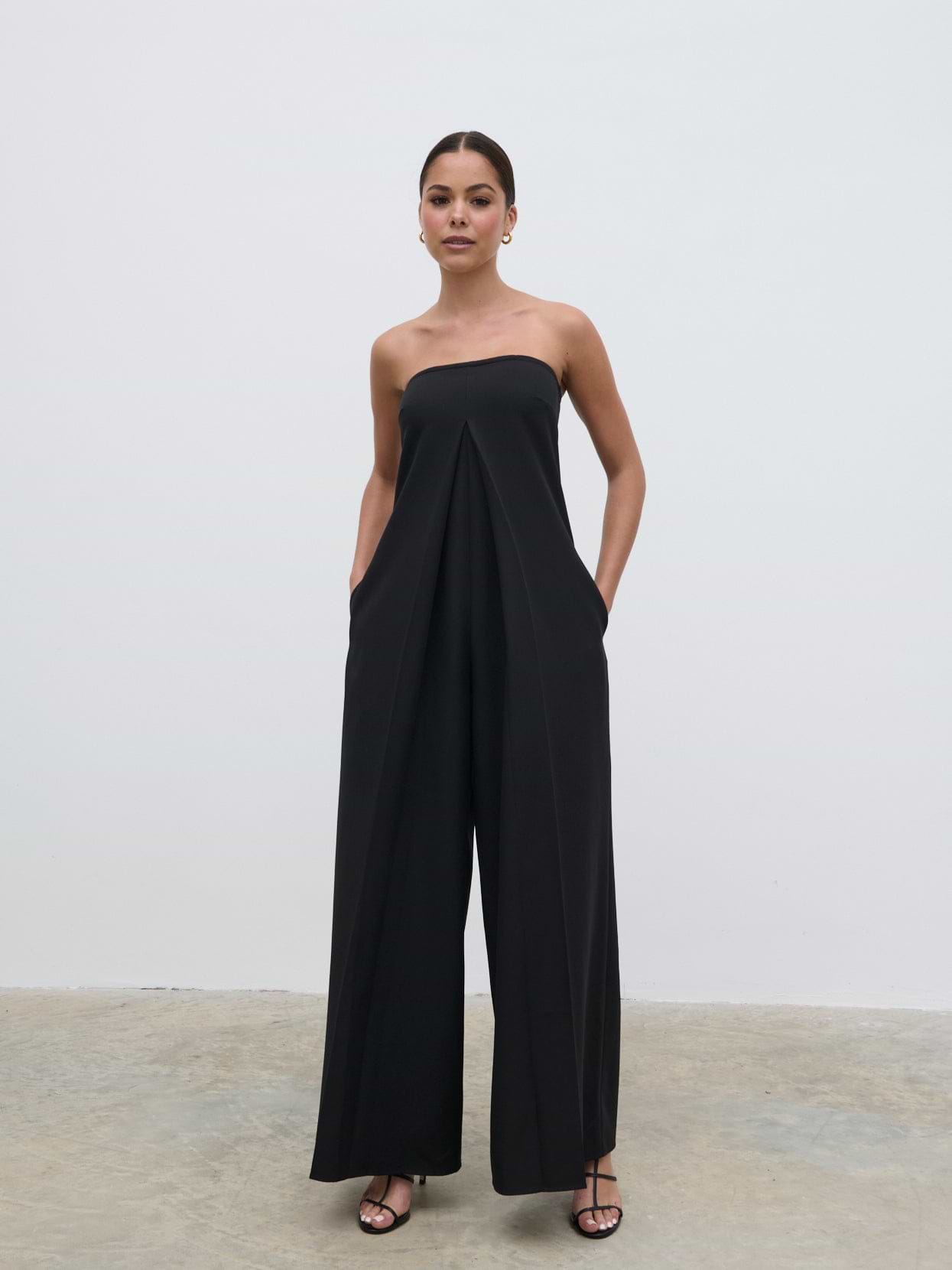 Jaden Bandeau Wide Leg Jumpsuit - Black