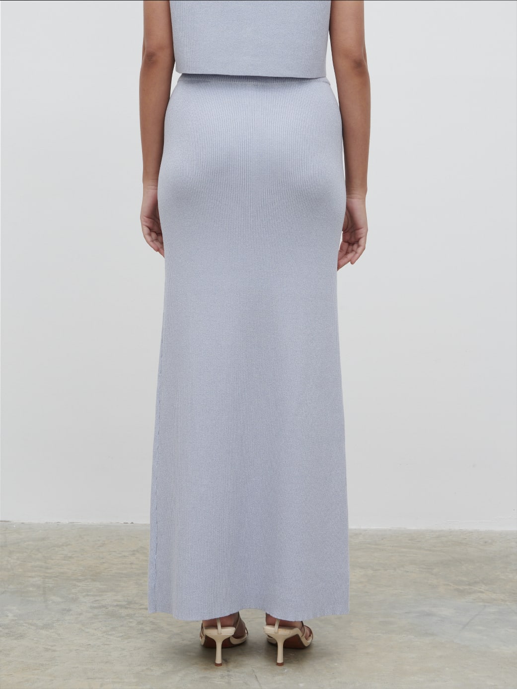 Jasmin Knit Maxi Skirt - Blue Marl