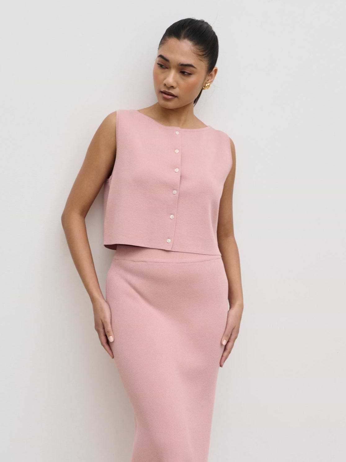 Jasmin Knit Waistcoat - Pink