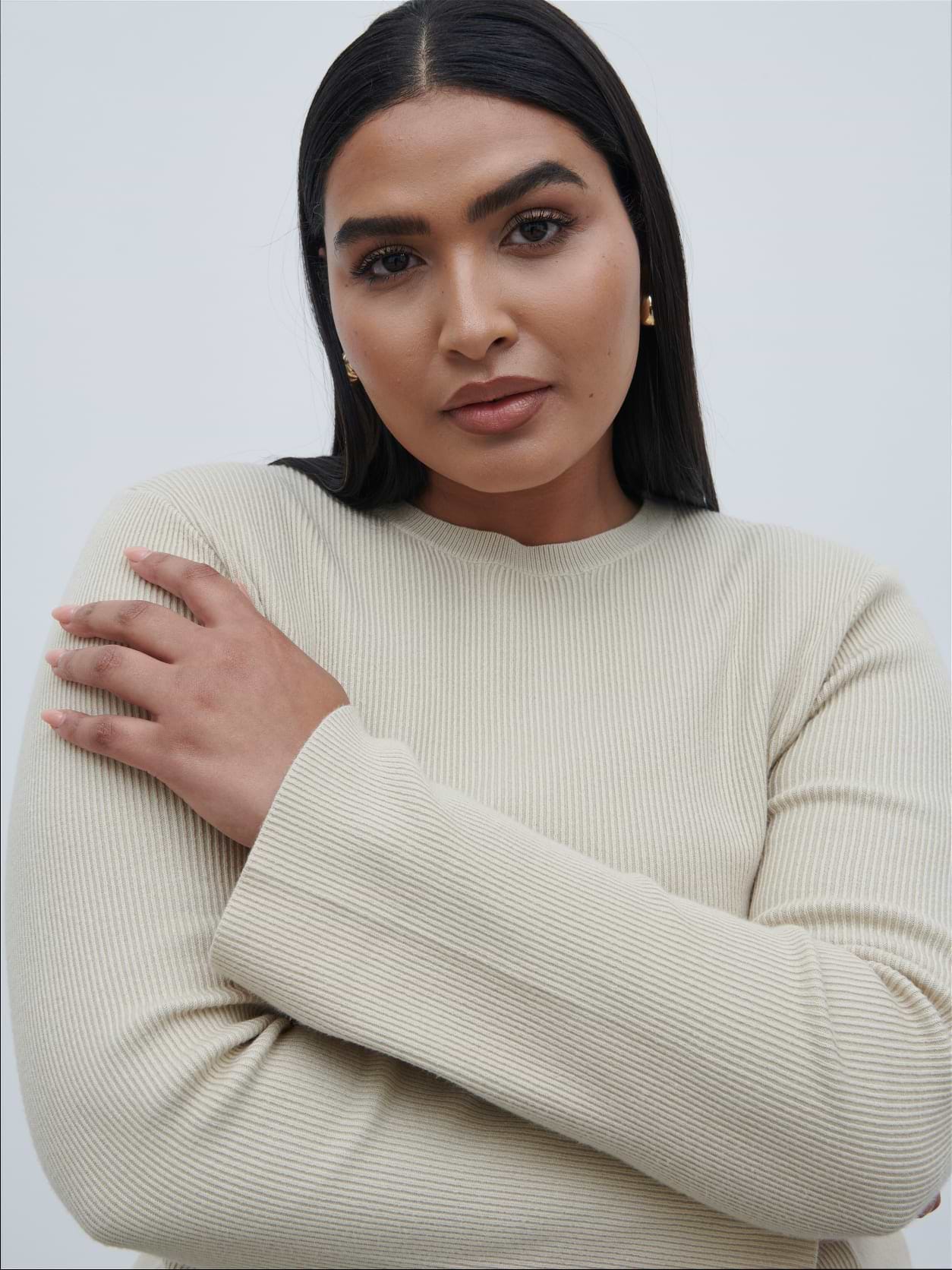 Jayla Long Sleeve Knit Top - Beige