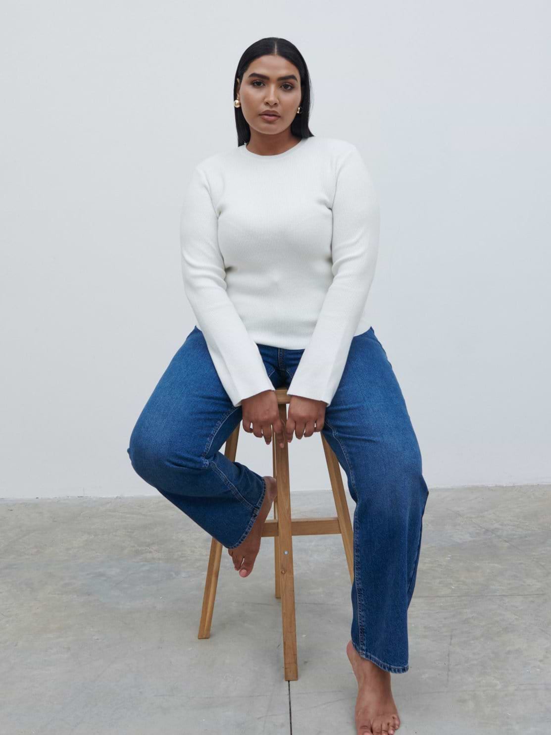 Jayla Long Sleeve Knit Top - Cream