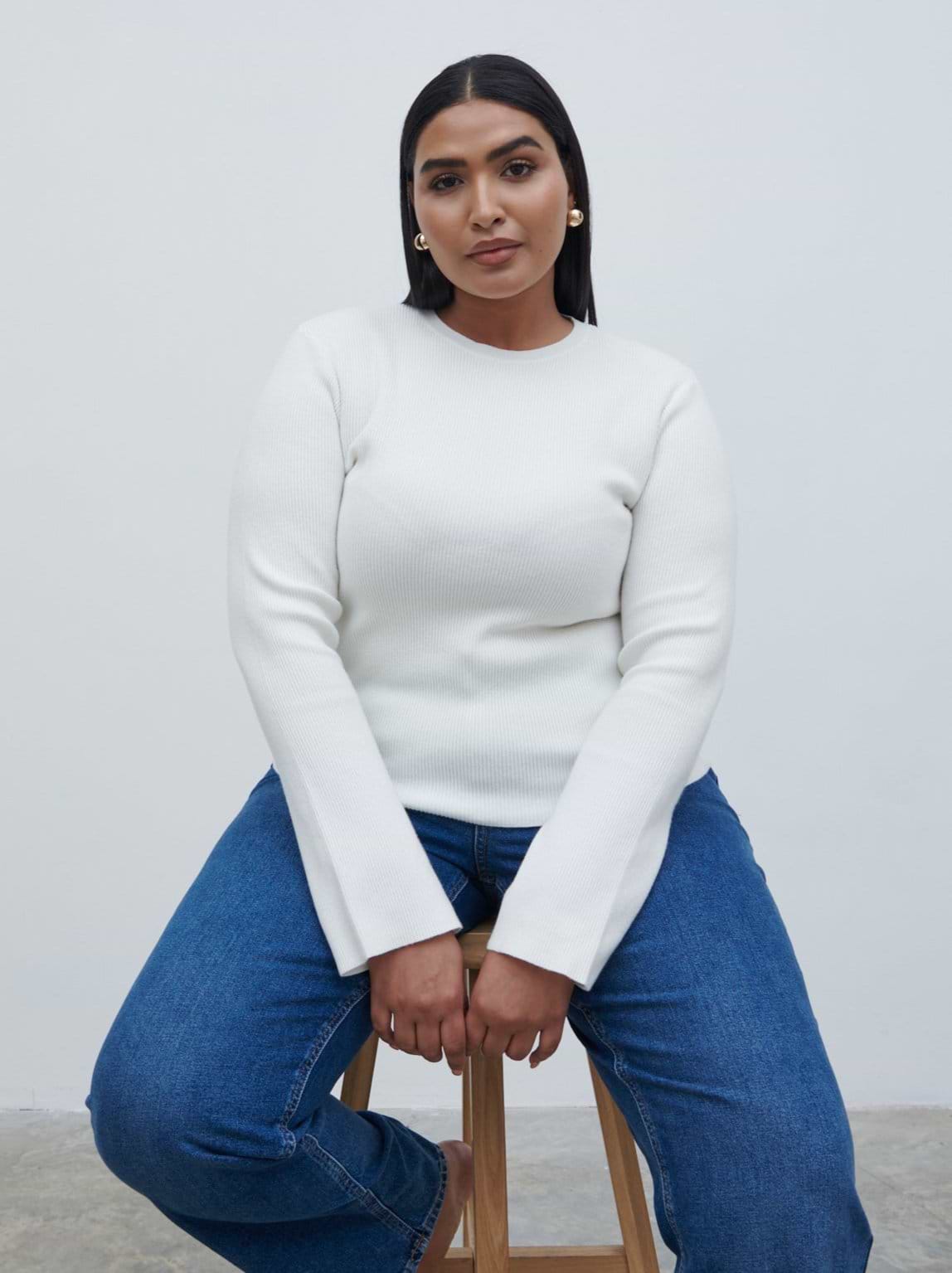 Jayla Long Sleeve Knit Top - Cream