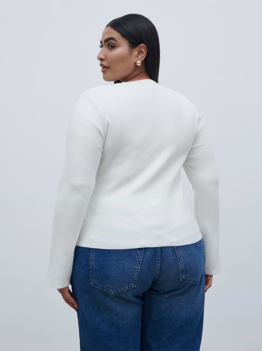 Jayla Long Sleeve Knit Top - Cream