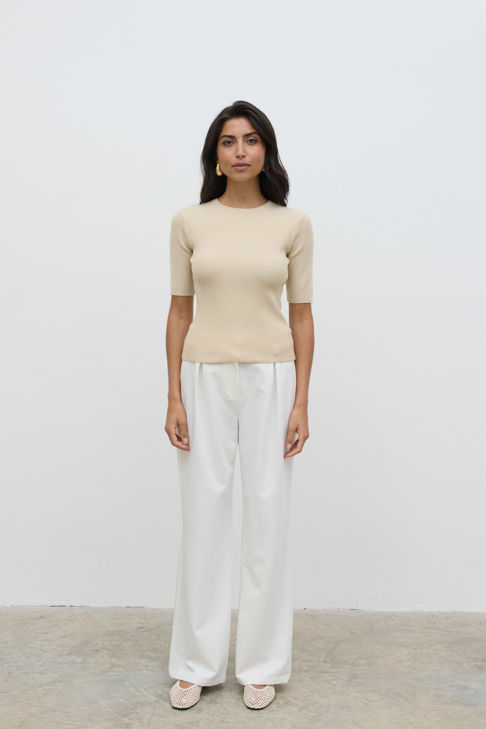 Jayla Knit Top - Beige