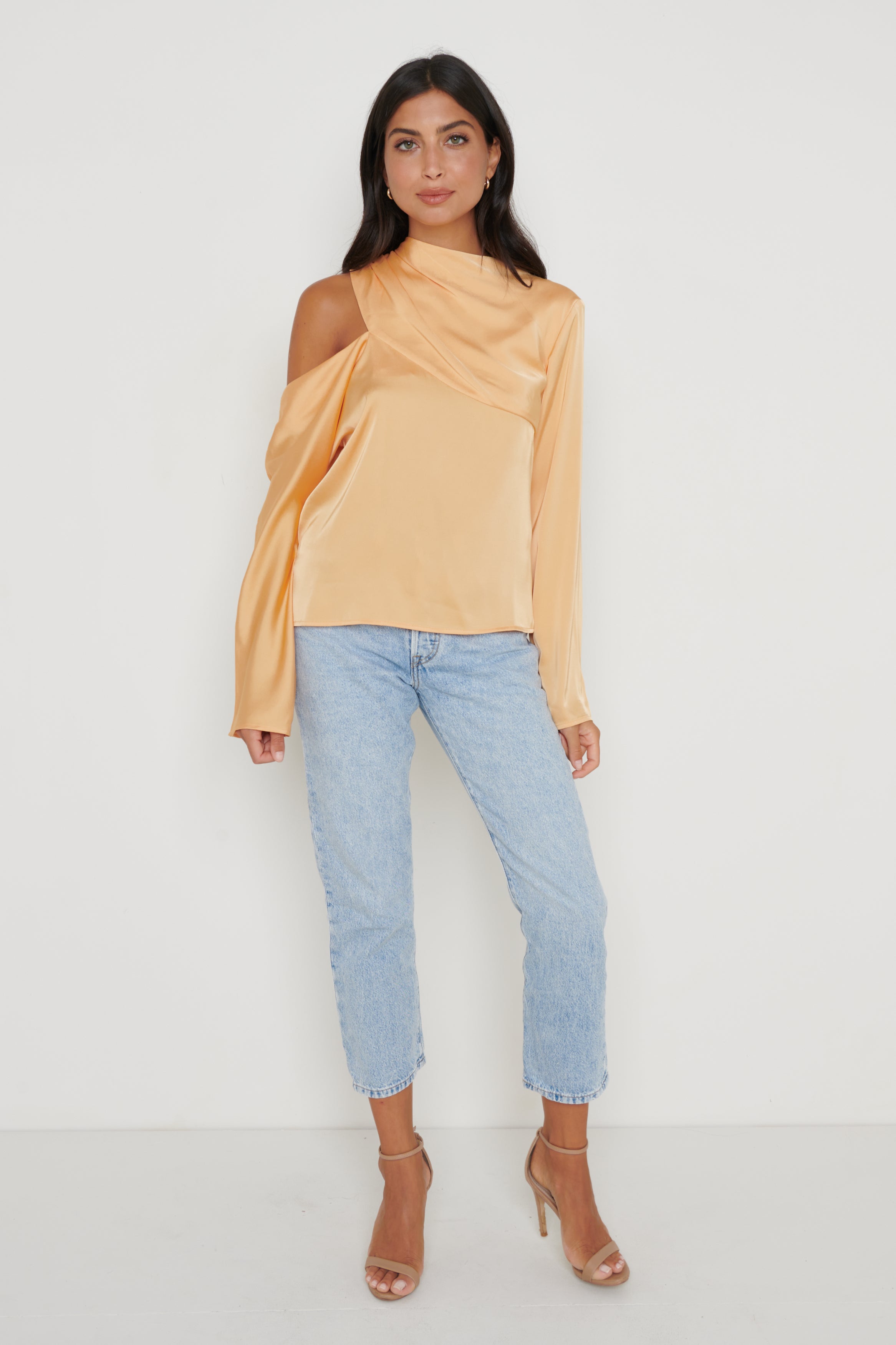 Jett Asymmetric Blouse - Orange