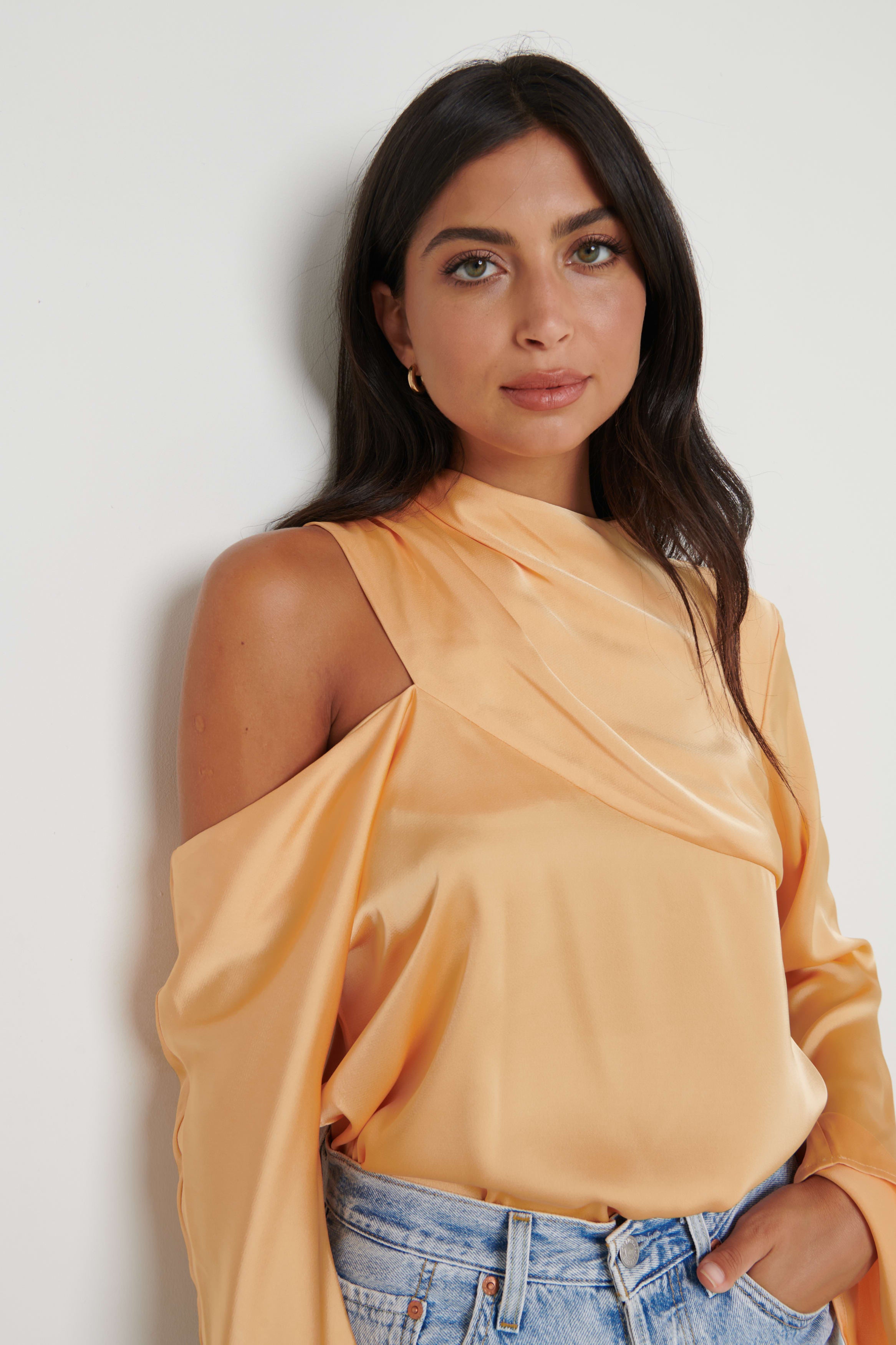 Jett Asymmetric Blouse - Orange