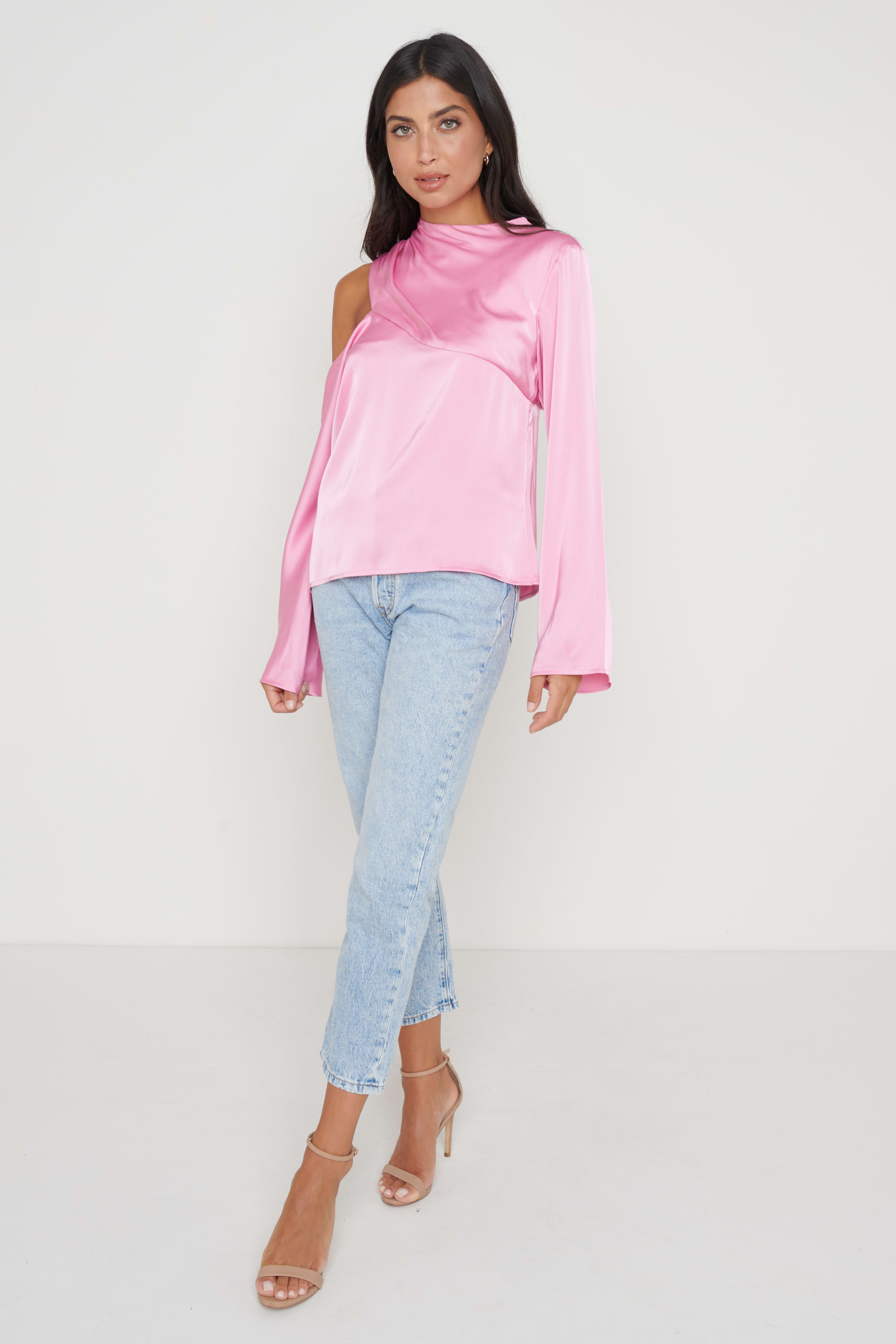Jett Asymmetric Blouse - Pink