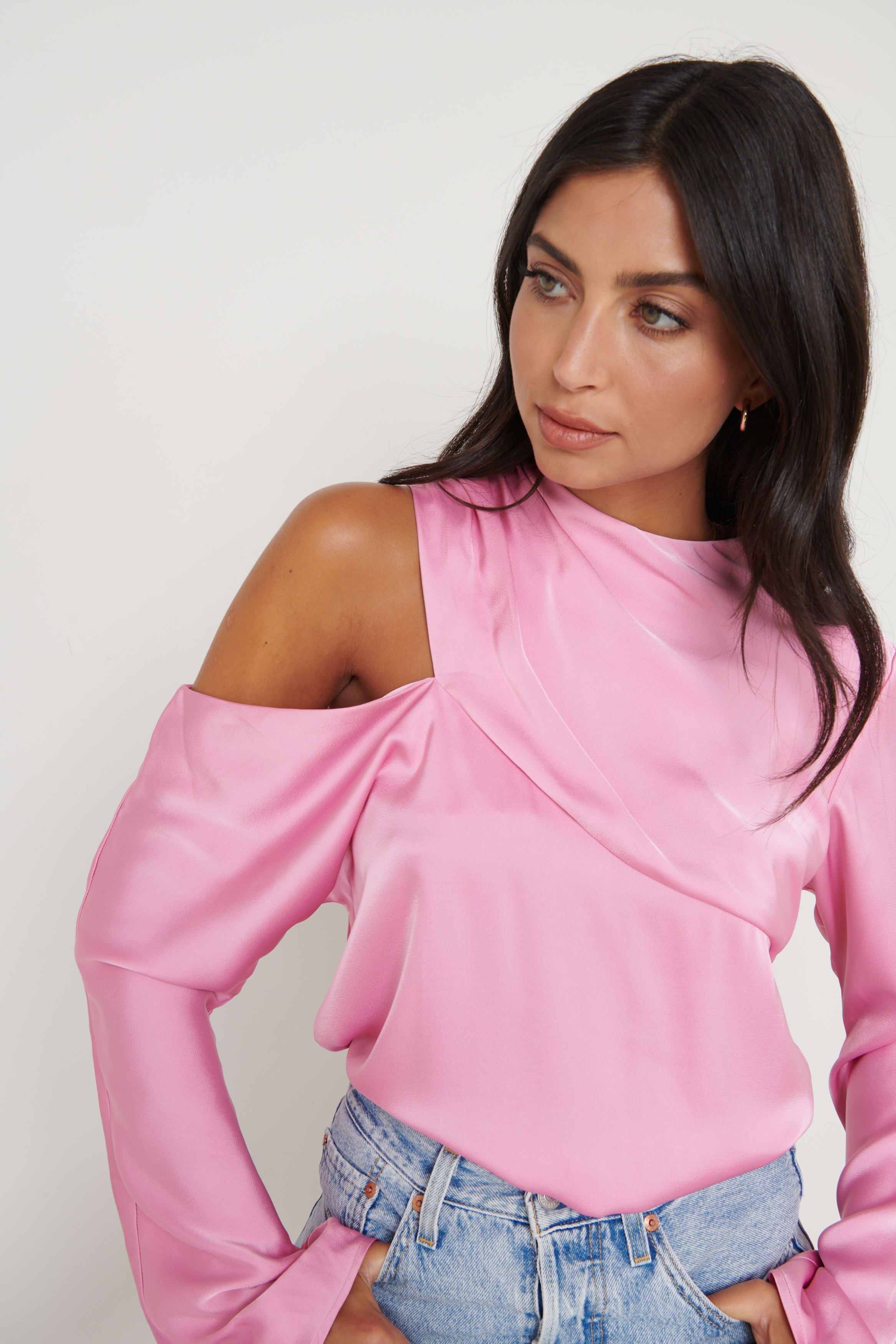 Jett Asymmetric Blouse - Pink