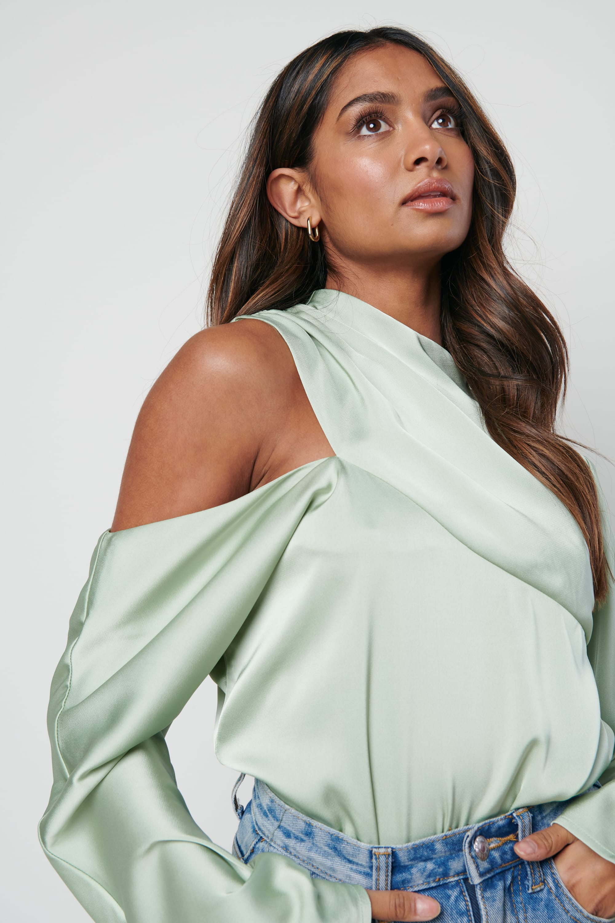 Jett Asymmetric Blouse - Mint