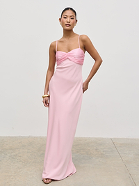 Joely Contrast Maxi Dress - Peony Pink