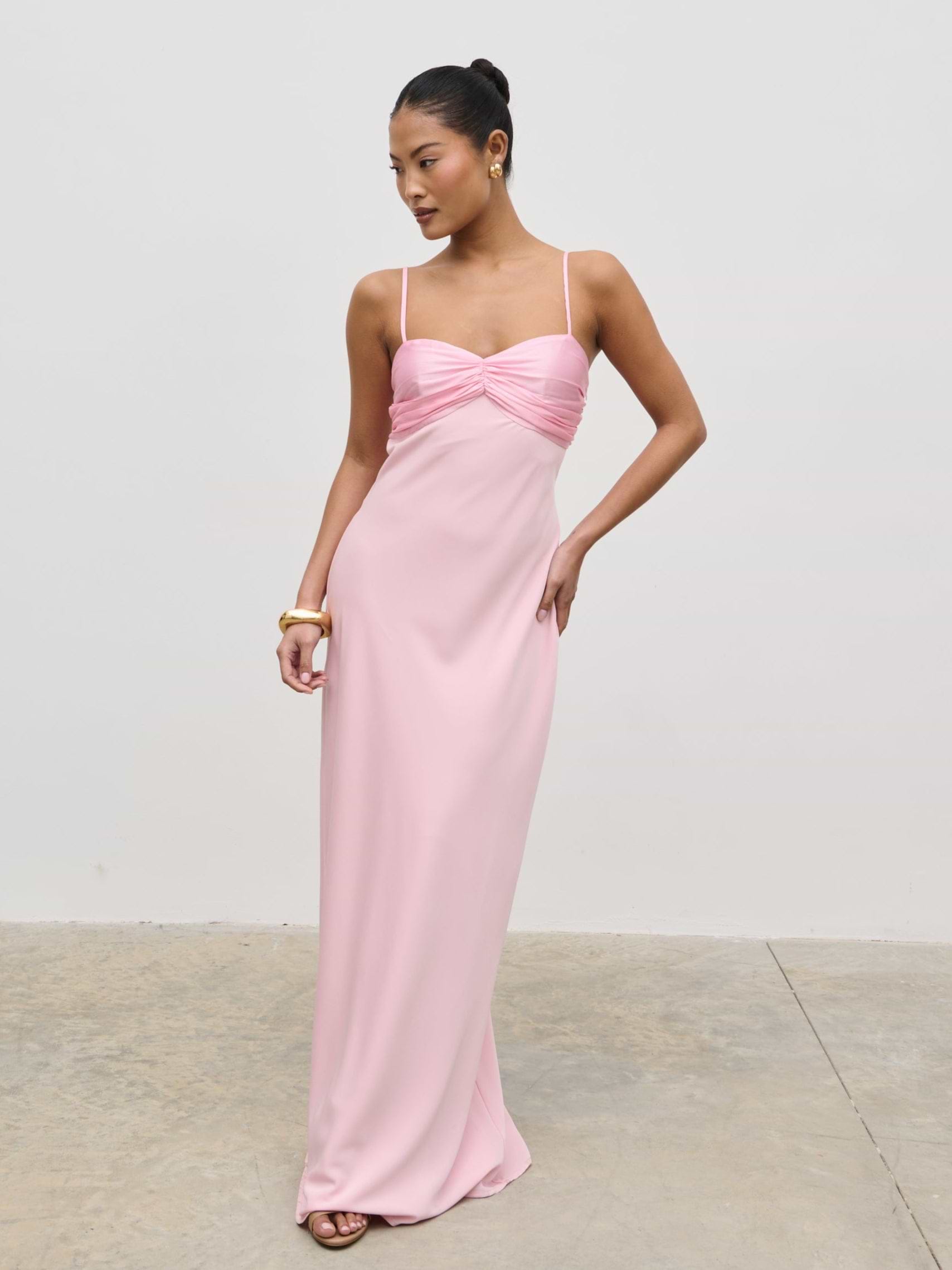 Joely Contrast Midaxi Dress - Peony Pink
