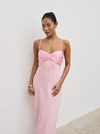 Joely Contrast Maxi Dress - Peony Pink