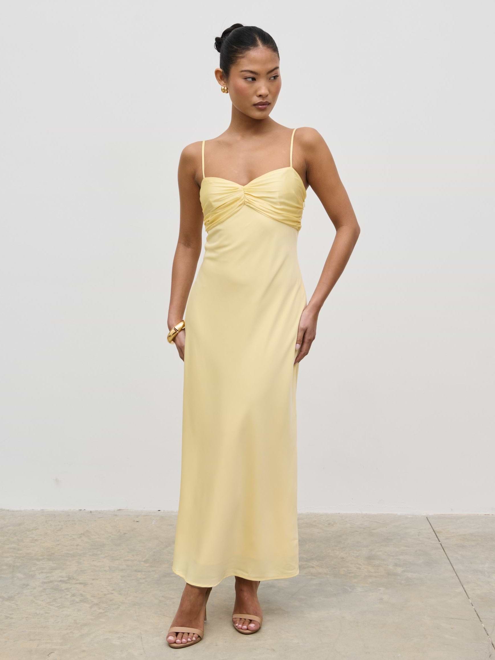 Joely Contrast Midaxi Dress - Lemon