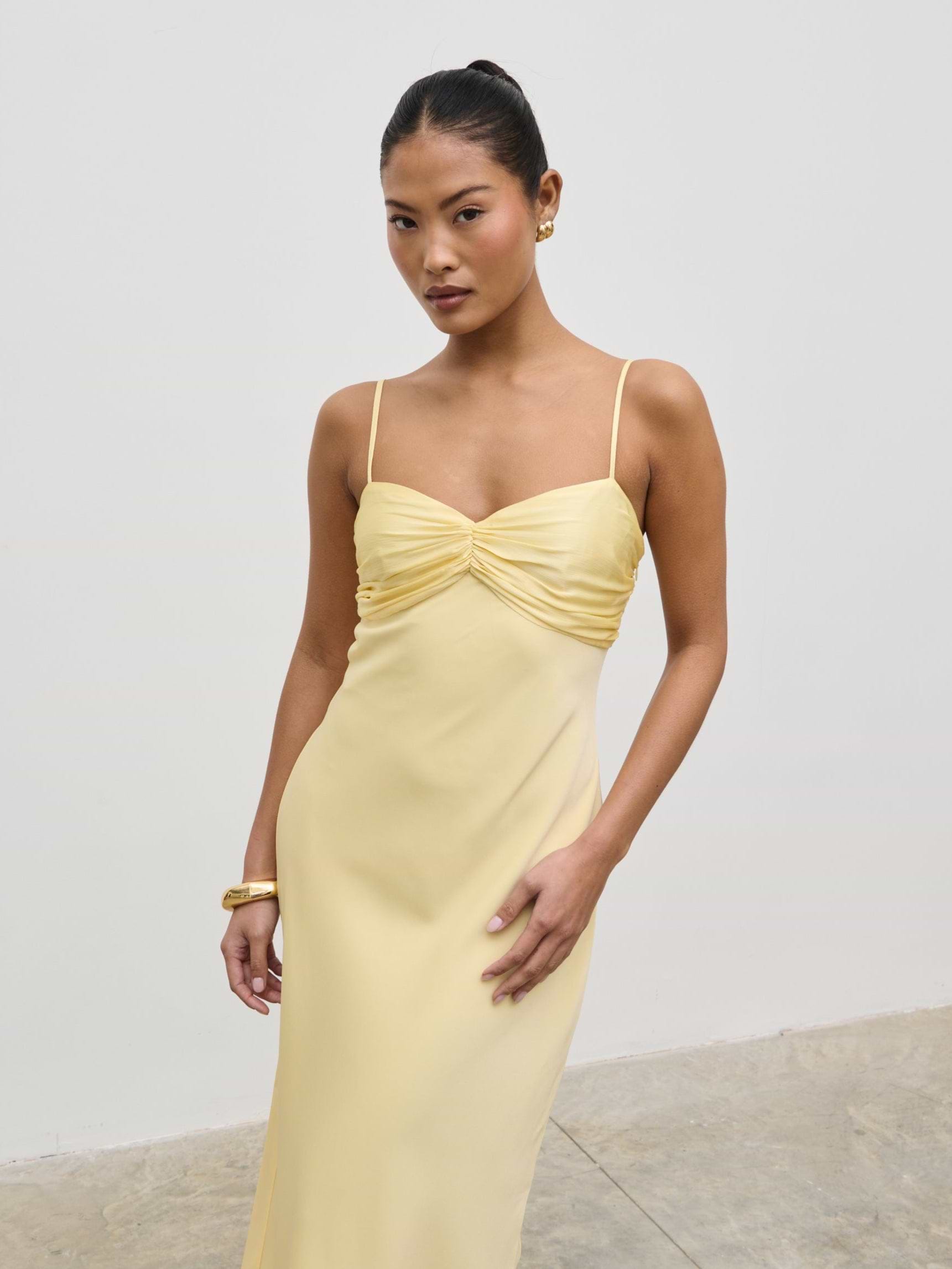 Joely Contrast Midaxi Dress - Lemon