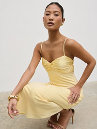Joely Contrast Midaxi Dress - Lemon