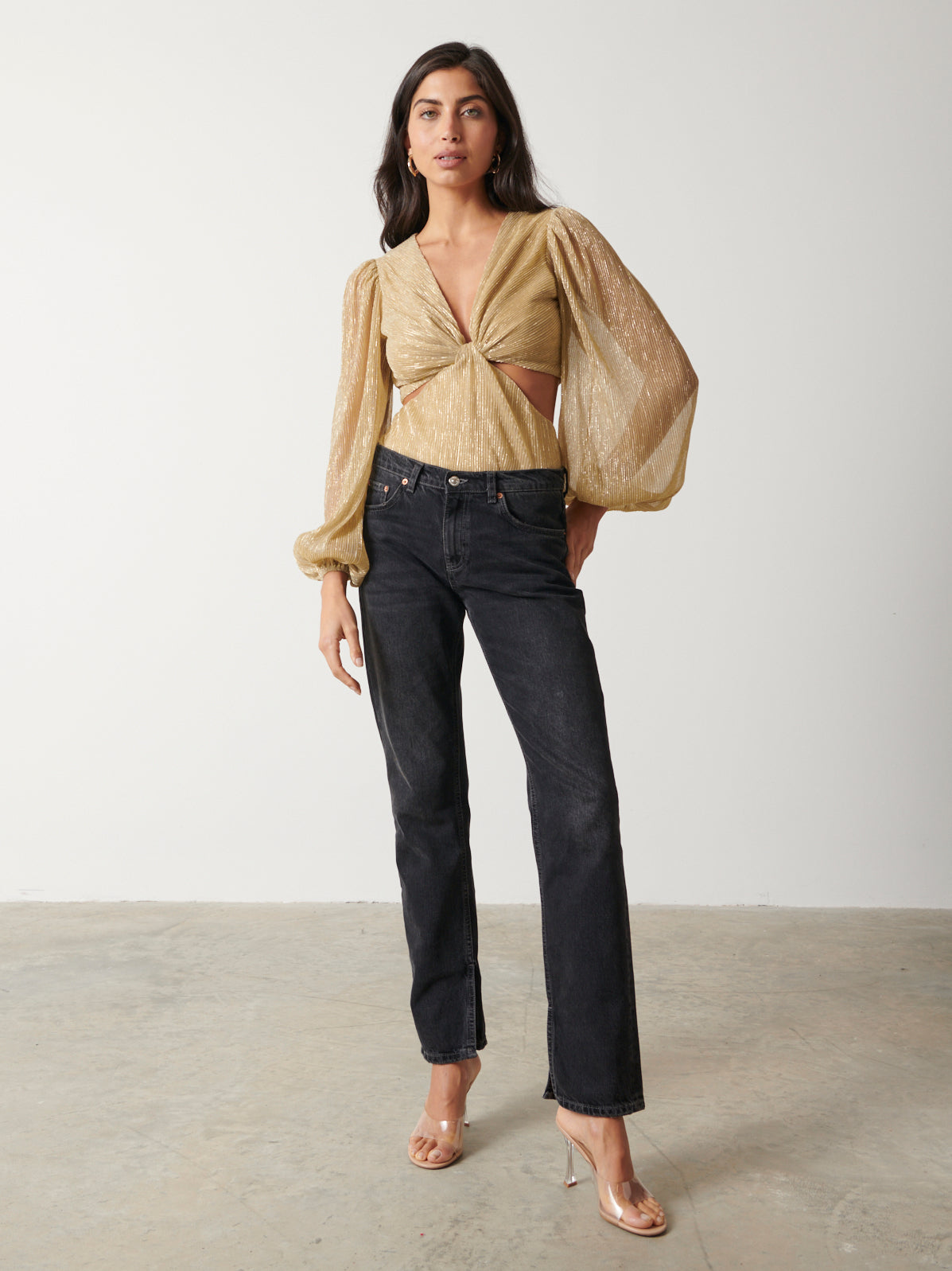 Josie Metallic Blouse - Metallic Gold