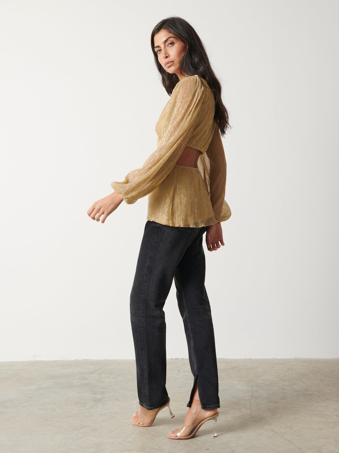 Josie Metallic Blouse - Metallic Gold
