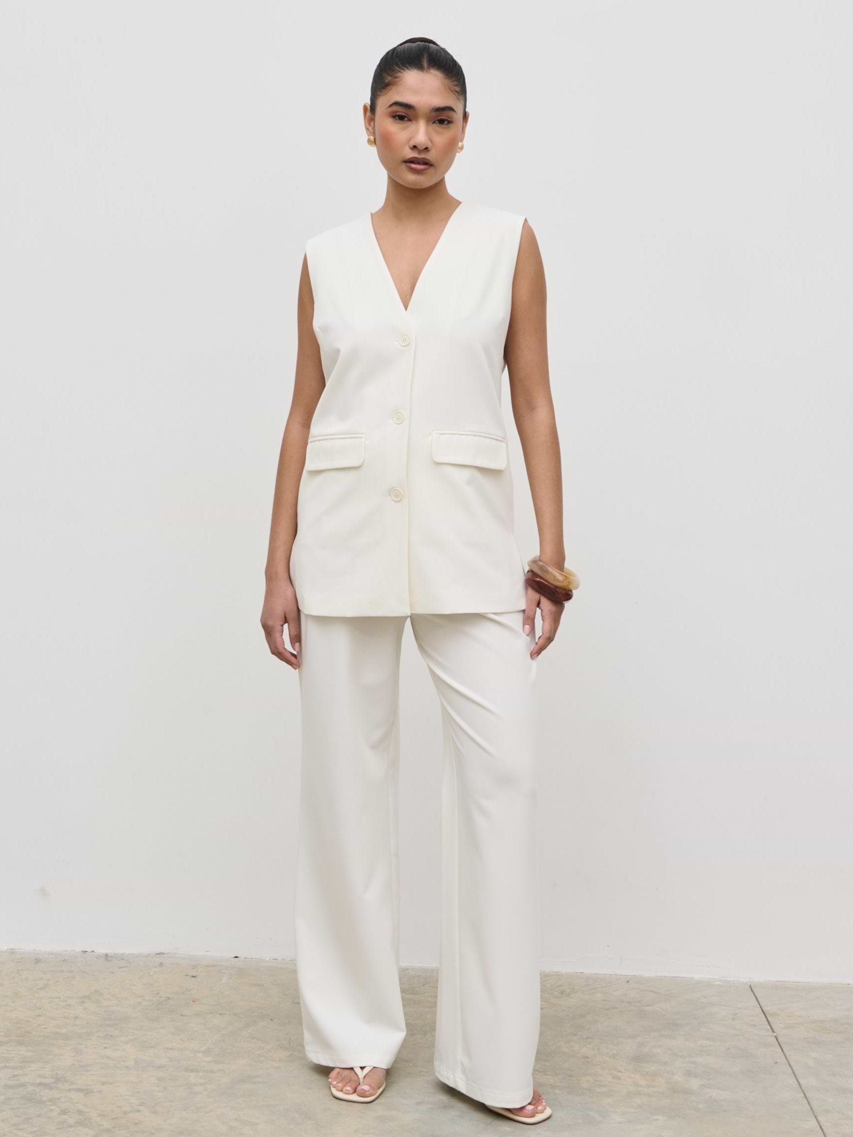 Harlee Straight Leg Trousers - Cream