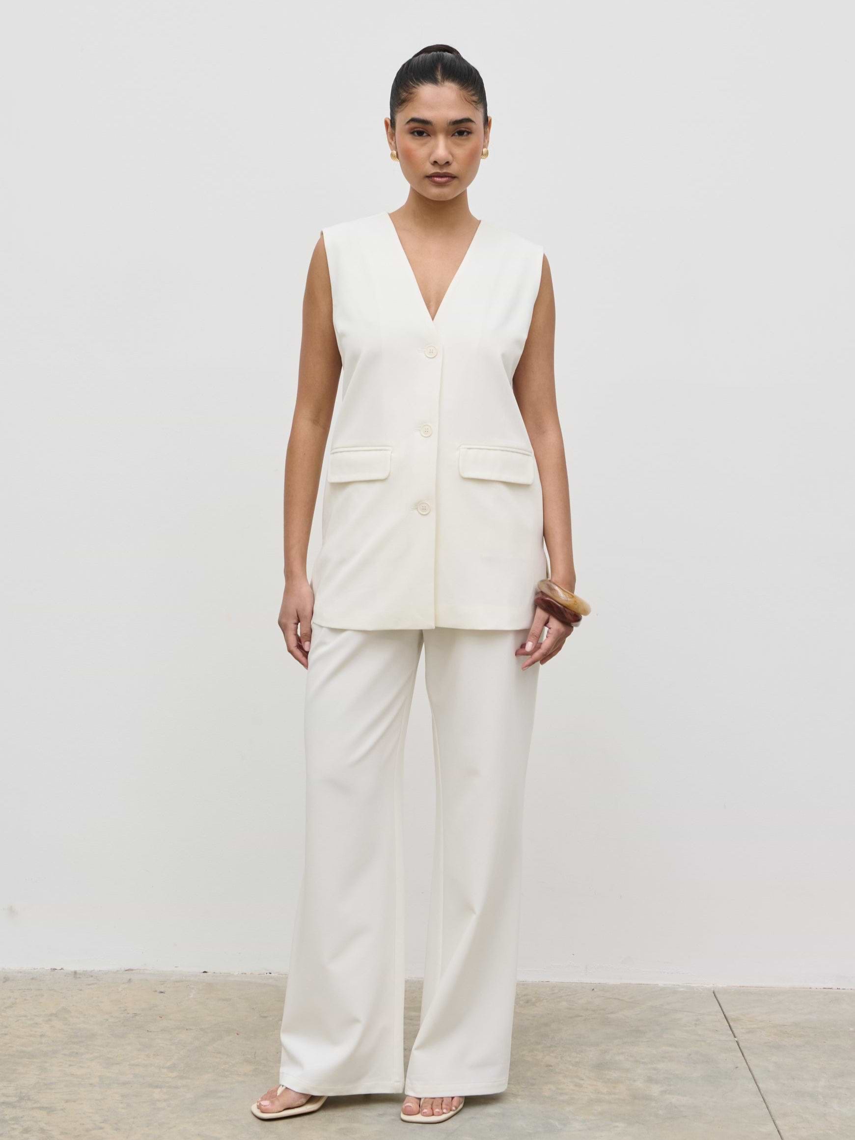 Harlee Sleeveless Waistcoat - Cream